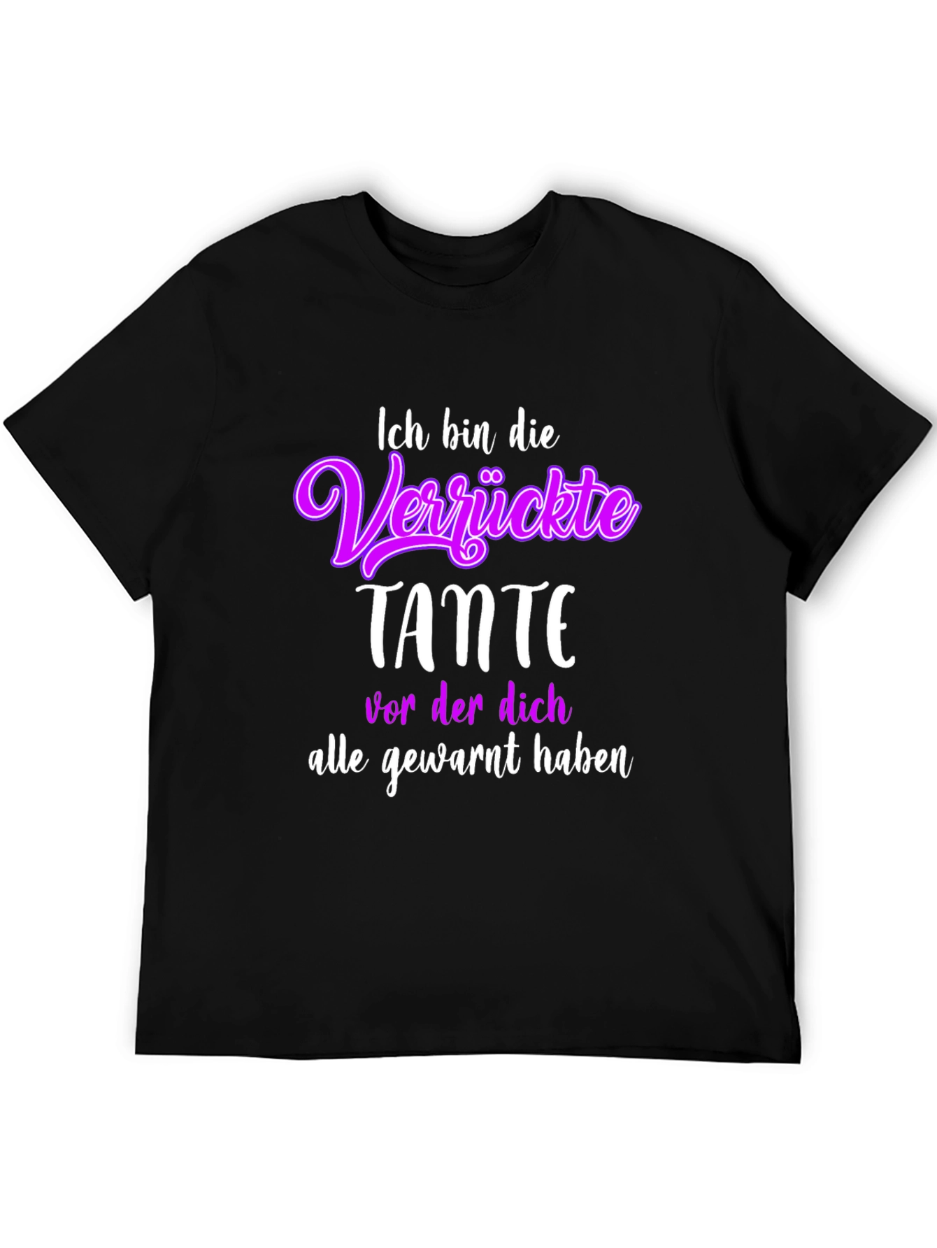 Black Funny Aunt T-Shirt - "Ich bin die Verrückte Tante" view 5