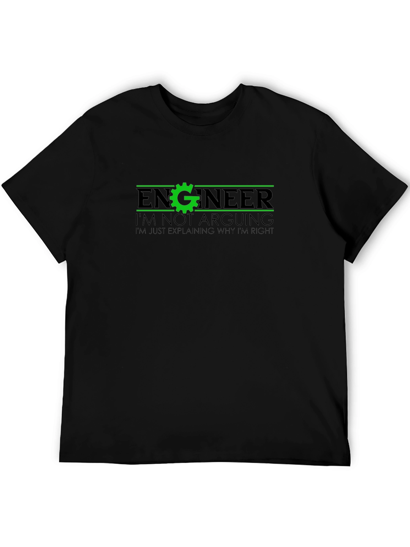 Black Engineer Funny T-Shirt - I'm Not Arguing view 5