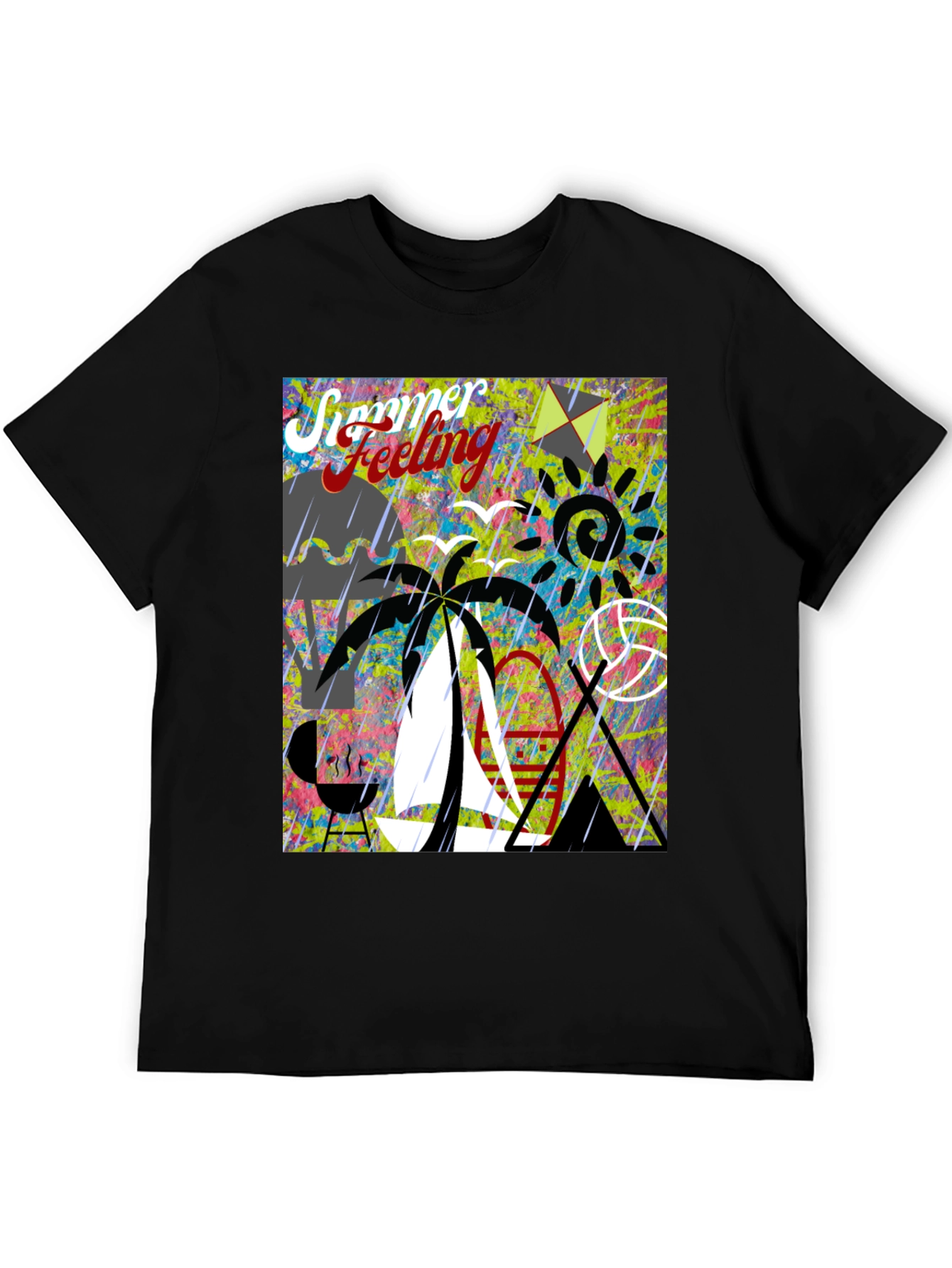 Black Summer Feeling Graphic Tee view 5