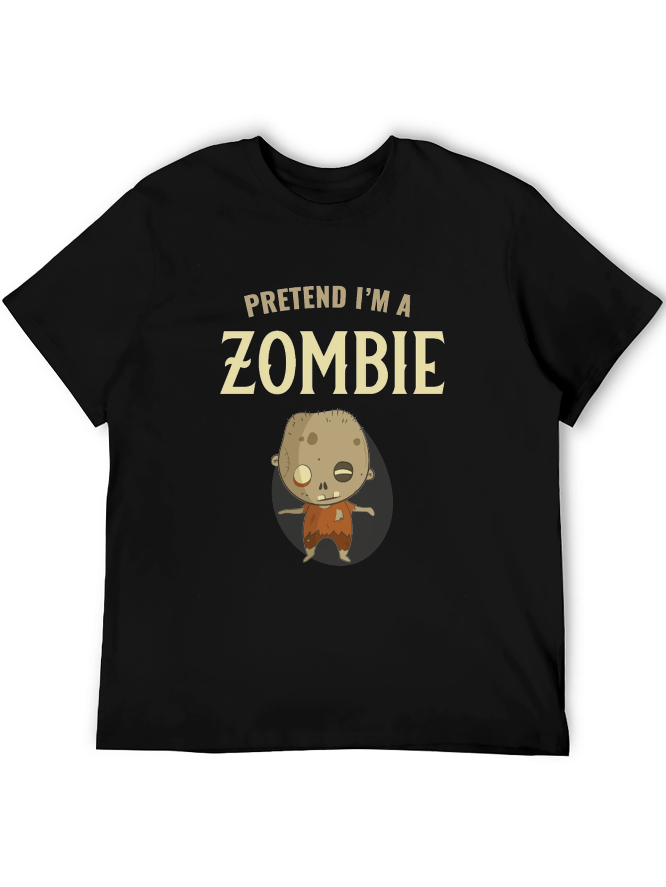 Black Pretend I'm a Zombie T-Shirt - Funny Halloween Costume view 5