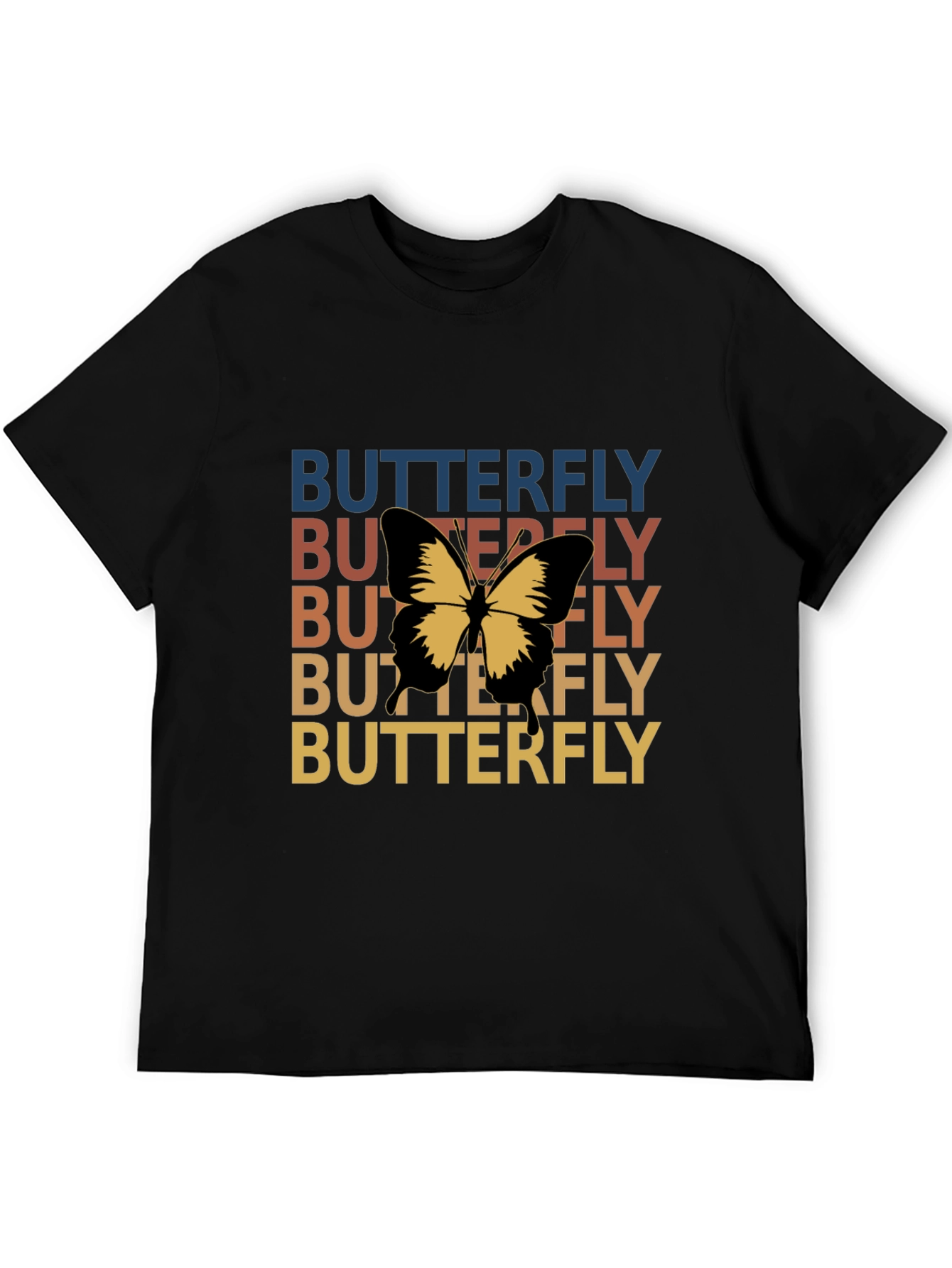 Black Retro Butterfly T-Shirt - Vintage Style Graphic Tee view 5