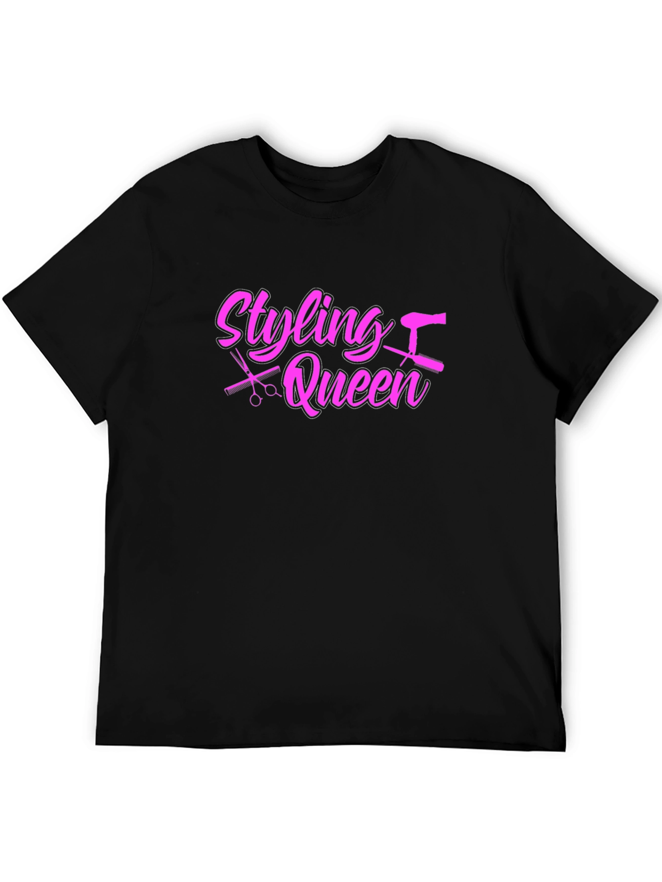 Black Styling Queen Graphic Tee - Hairdresser T-Shirt view 5