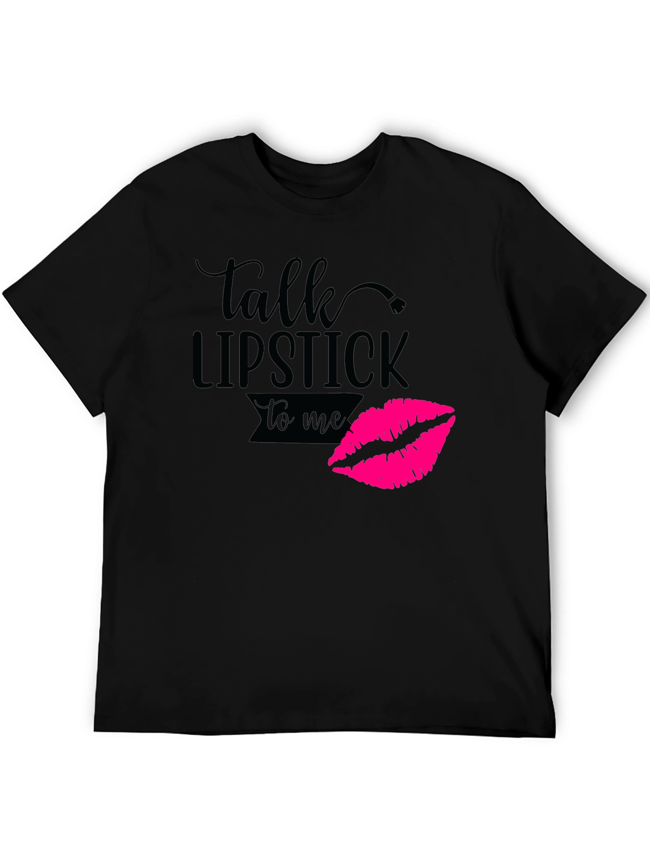 Black Talk Lipstick to Me Graphic Tee view 5