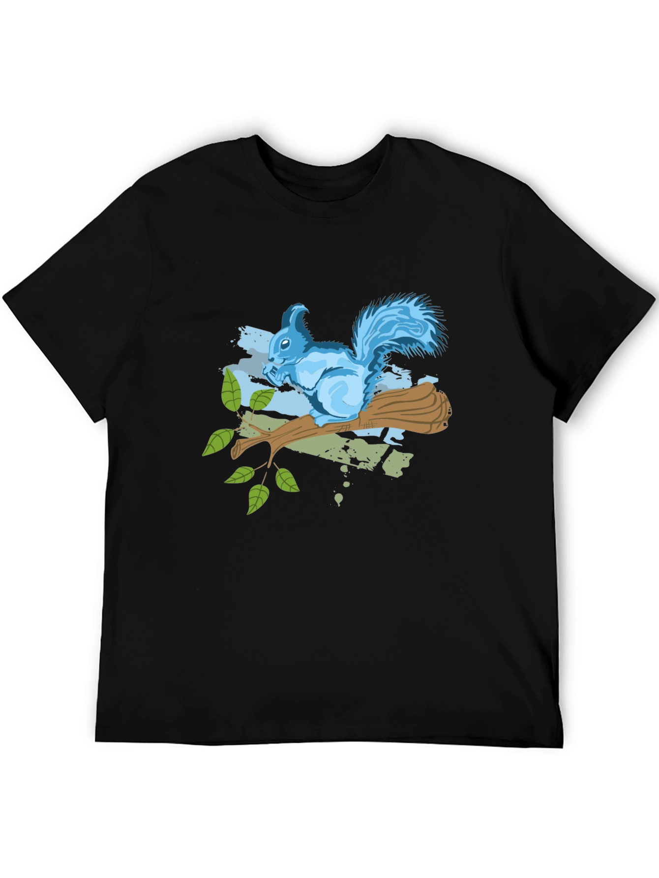 Black Squirrel on Branch Graphic Tee - Black view 5