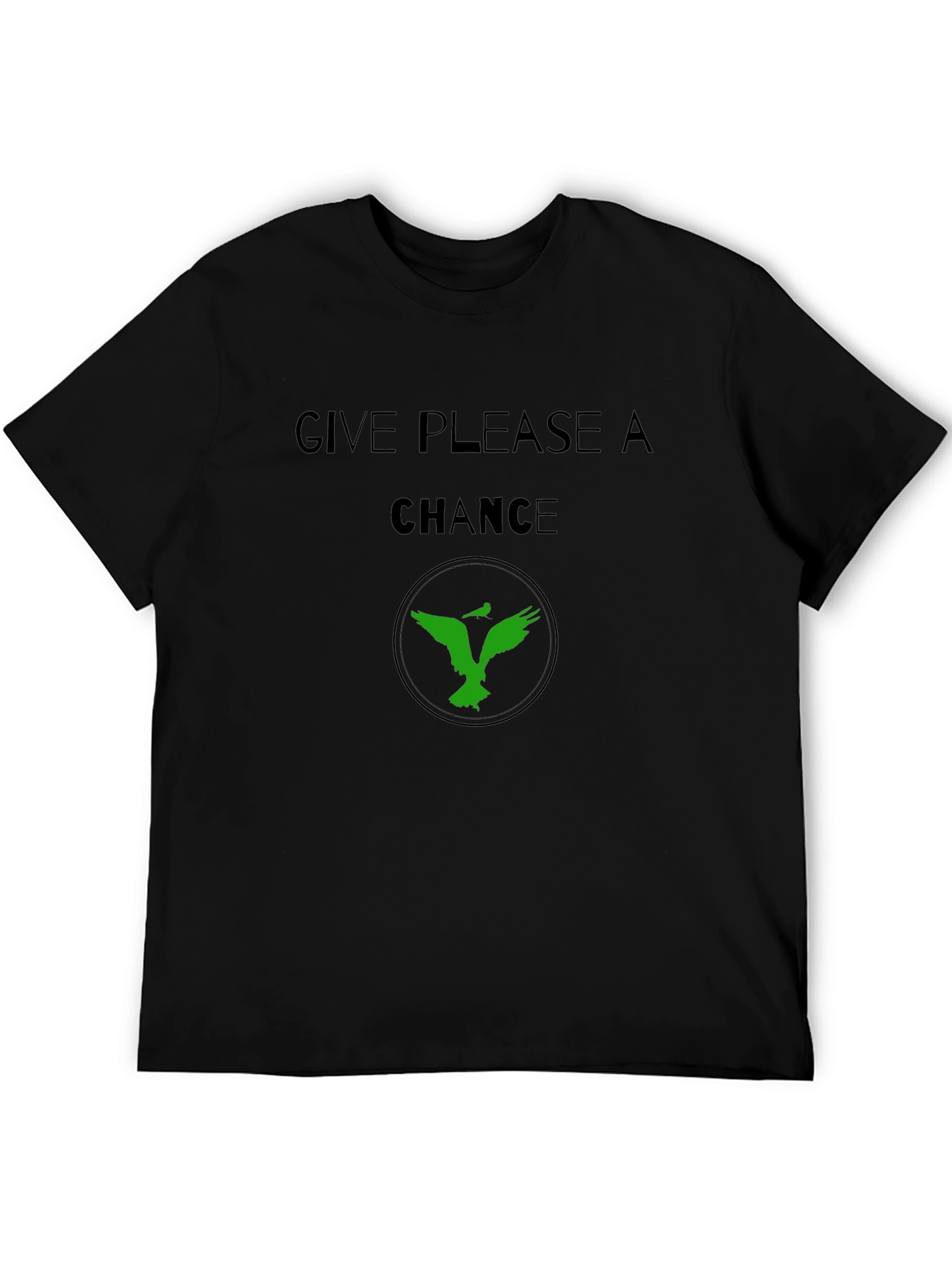 Black Give Chance Graphic Tee - Soft Black Cotton Shirt view 5