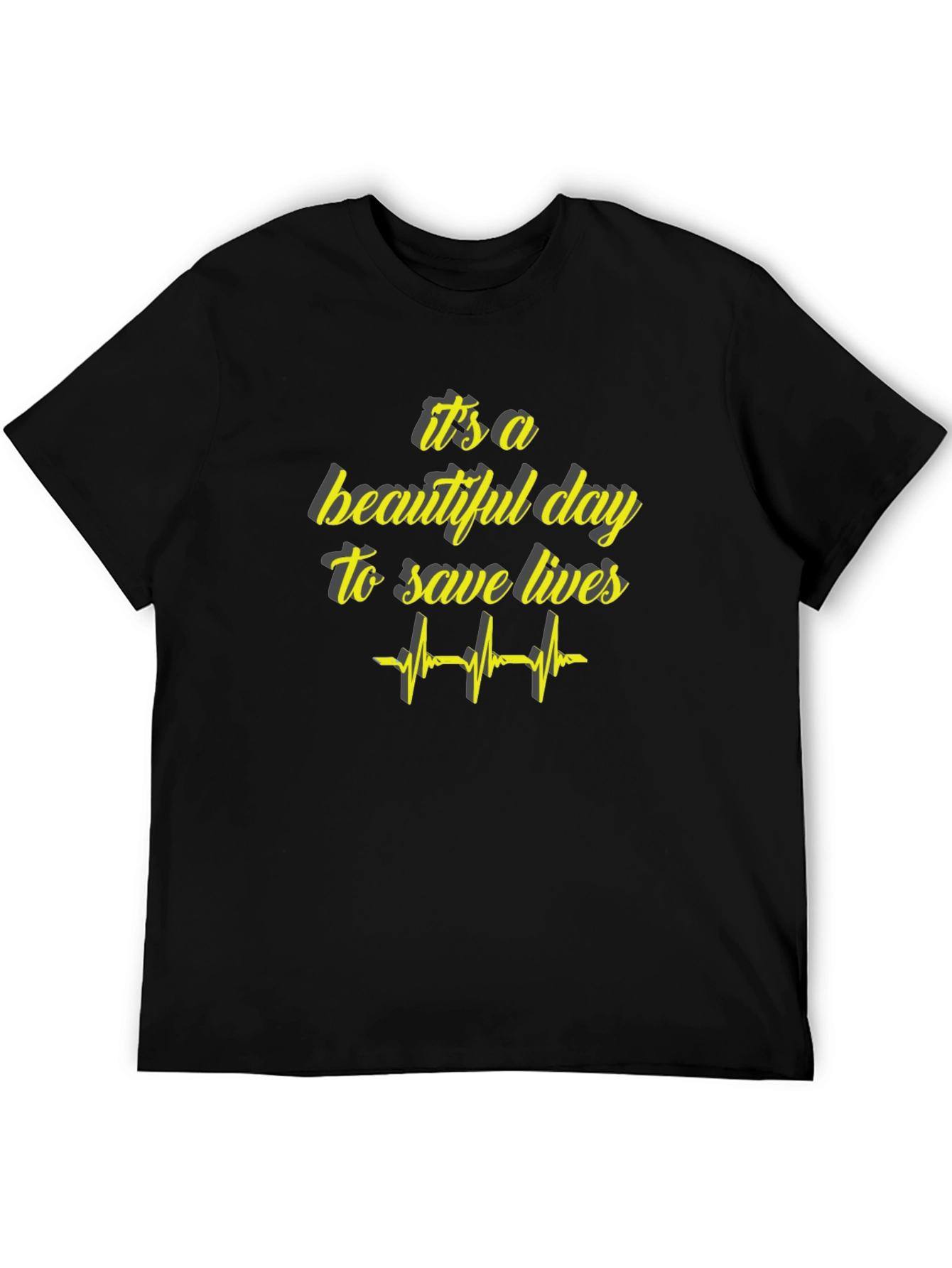 Black It's A Beautiful Day To Save Lives Graphic Tee view 5