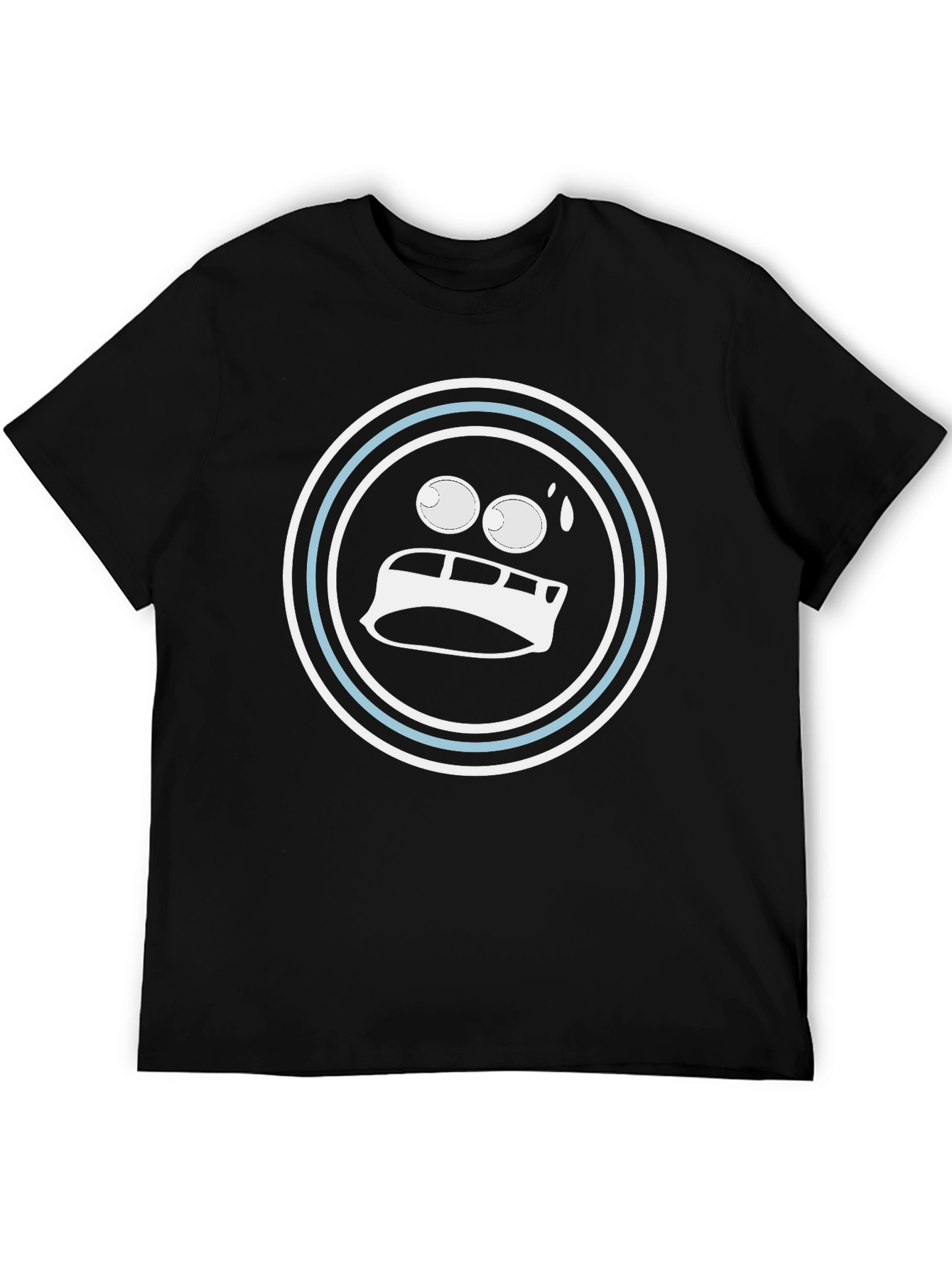 Black Funny Emoji Graphic Black T-Shirt view 5