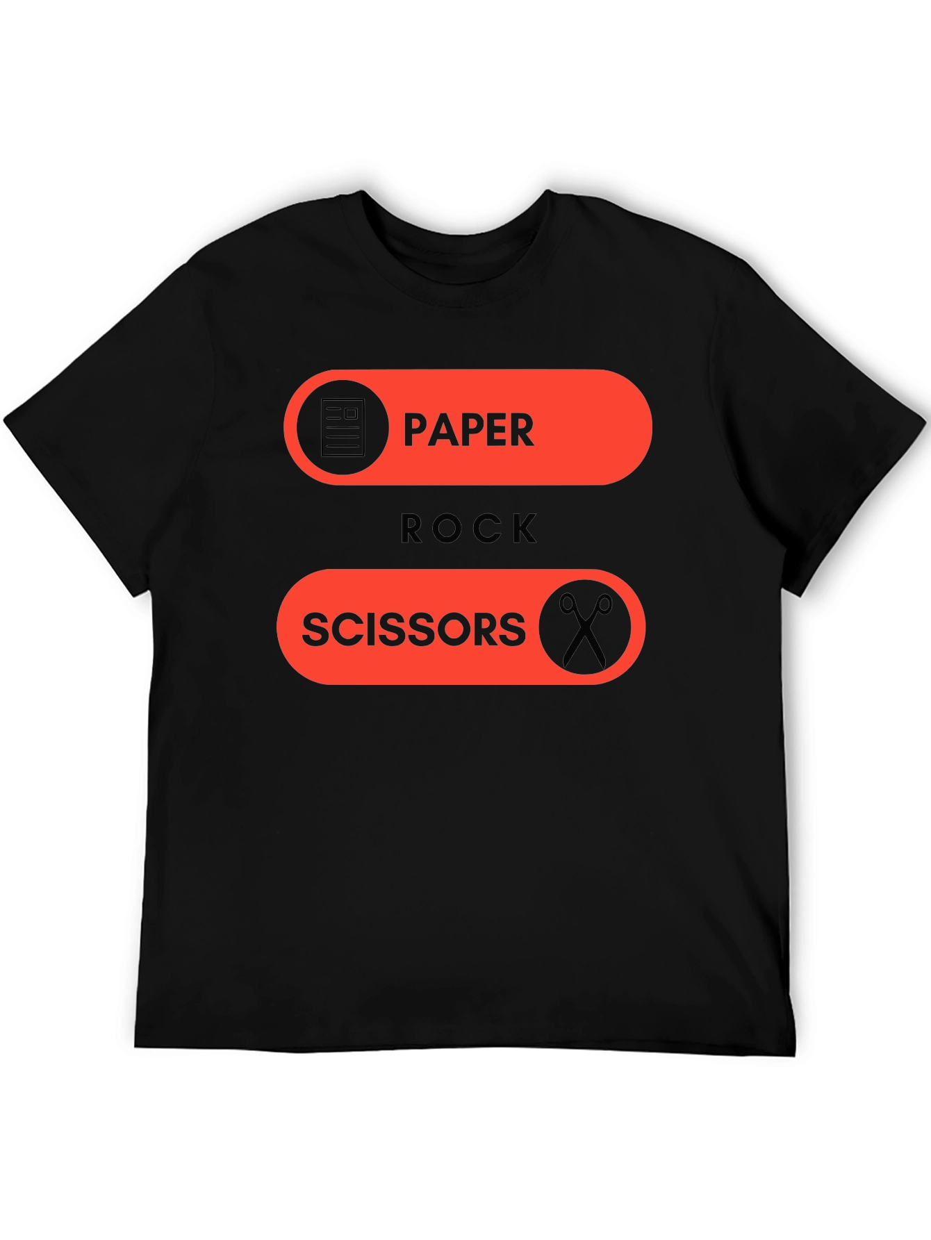 Black Paper Rock Scissors Graphic Tee - Fun Casual Wear view 5