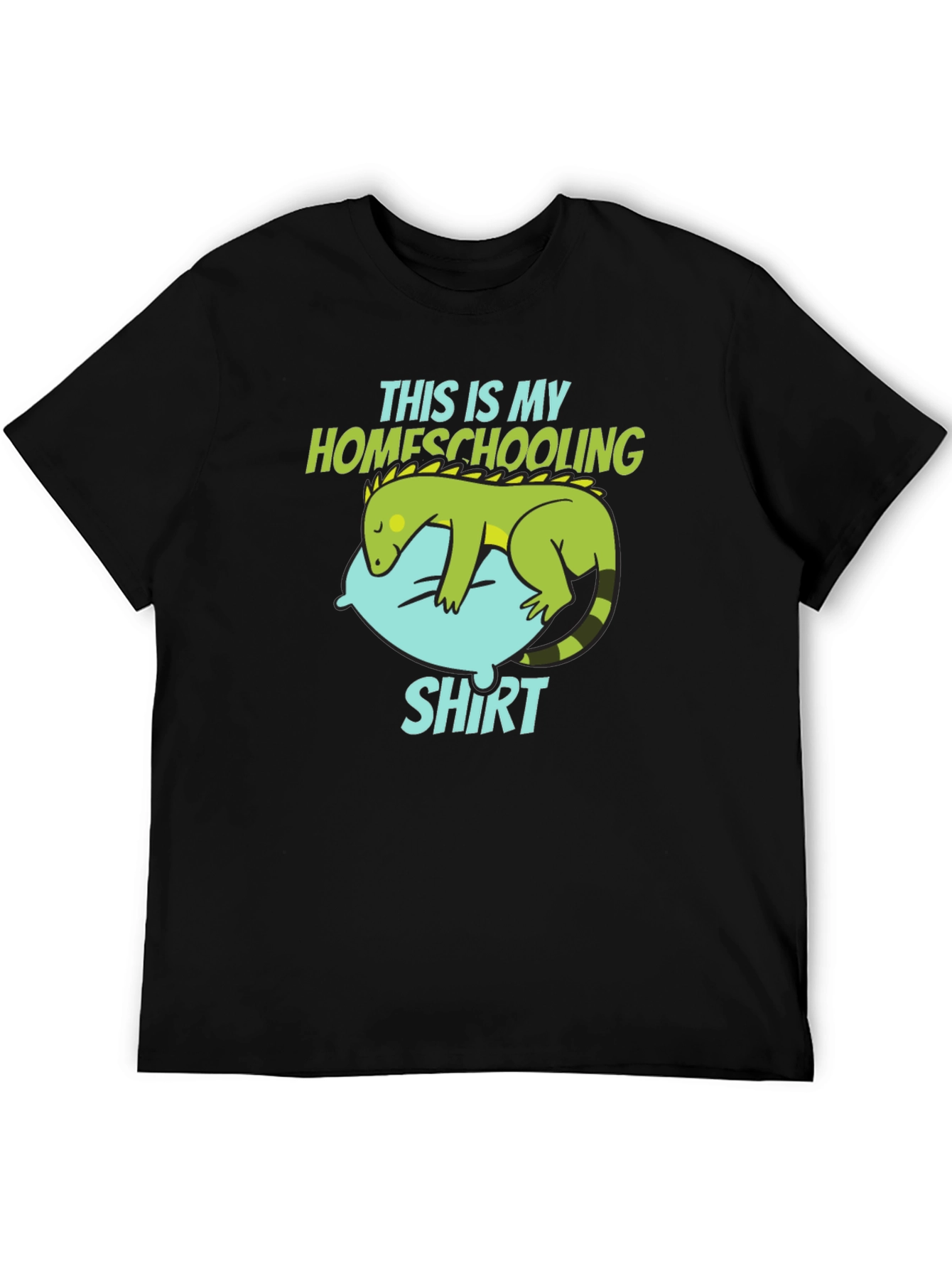 Black Homeschooling T-Shirt with Lizard Design view 5
