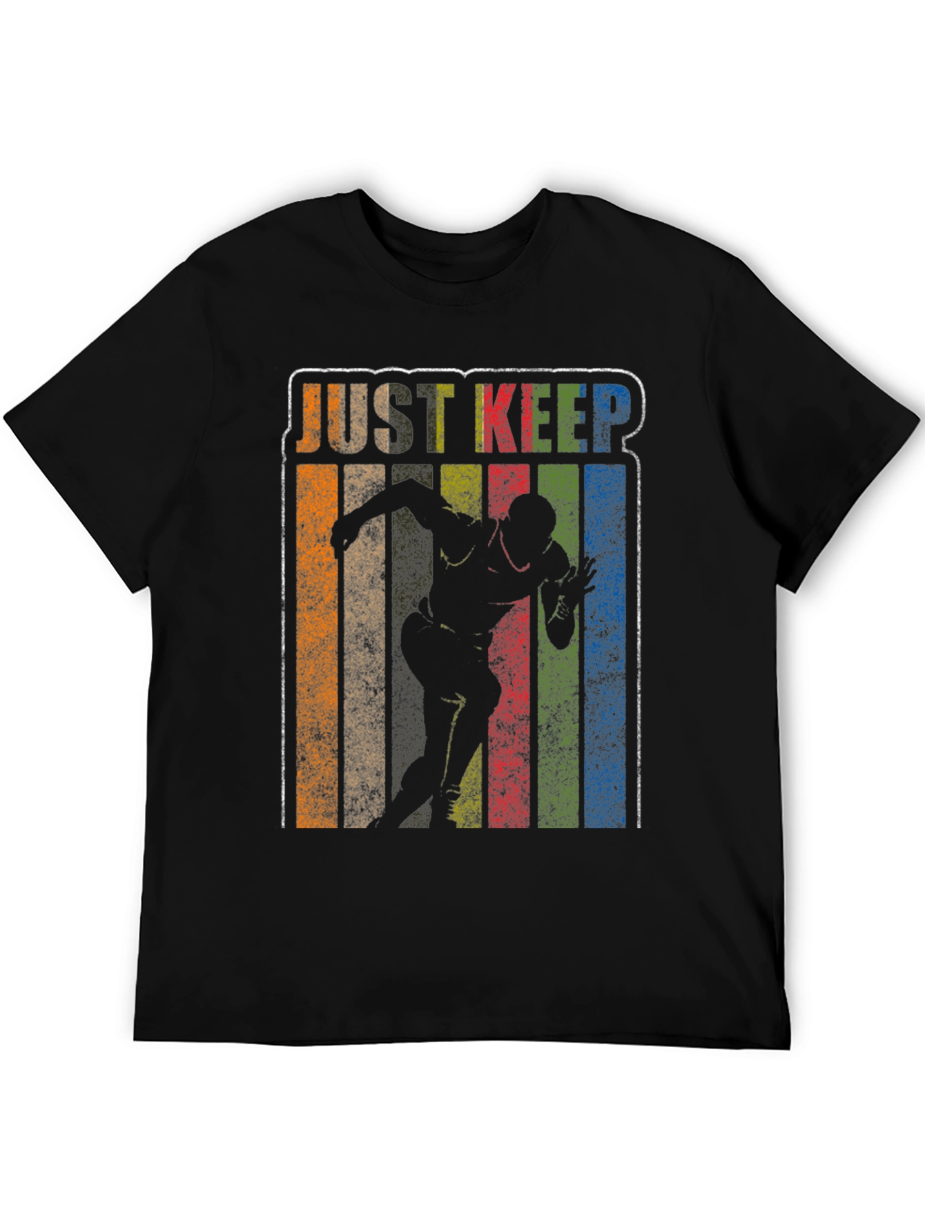 Black Just Keep Running Retro T-Shirt view 5