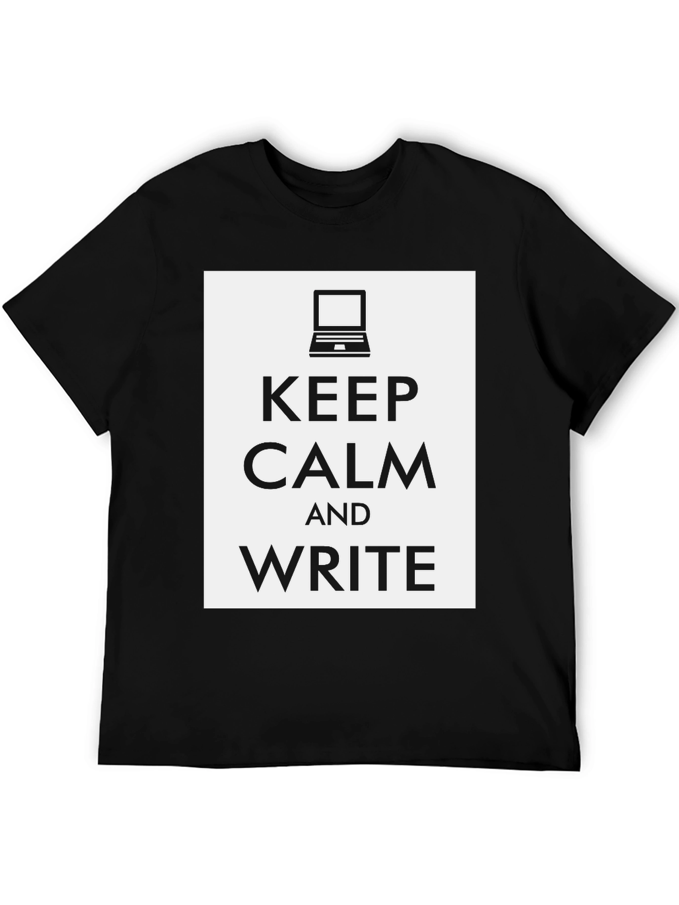 Black Keep Calm and Write T-Shirt - Writer's Tee view 5