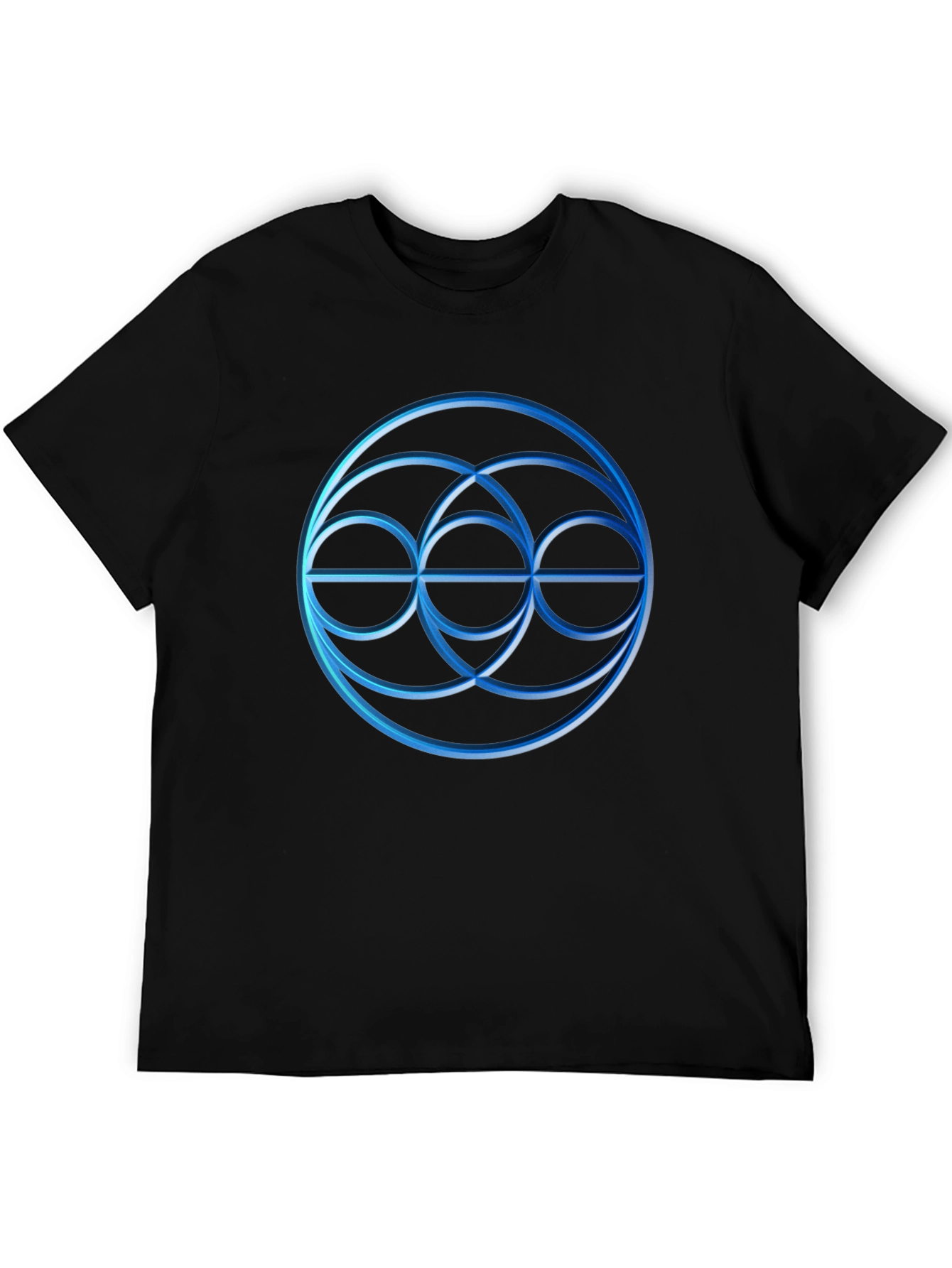 Black Geometric Circle Graphic Tee - Stylish Menswear view 5