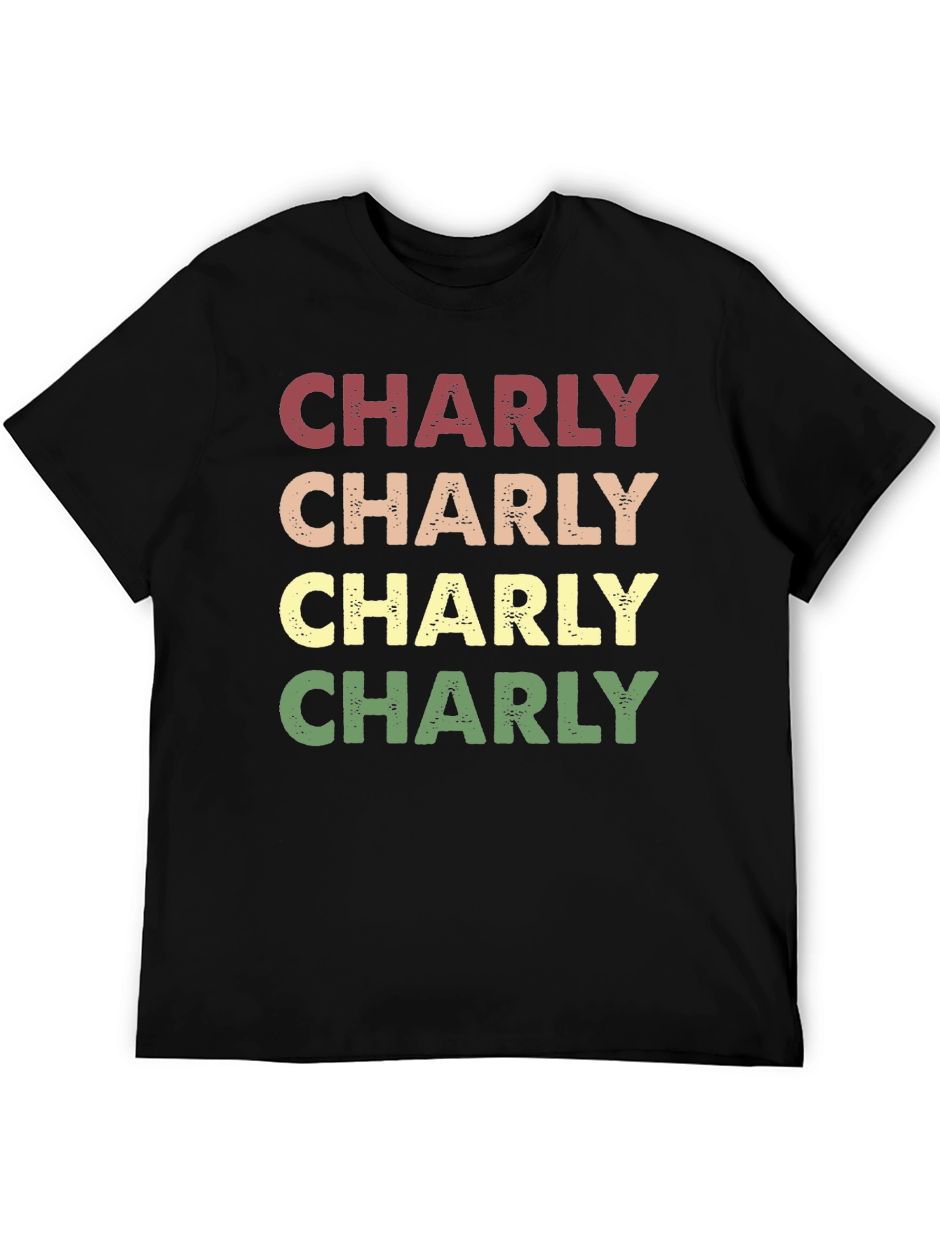 Black Retro Charly T-Shirt - Vintage Style Name Tee view 5