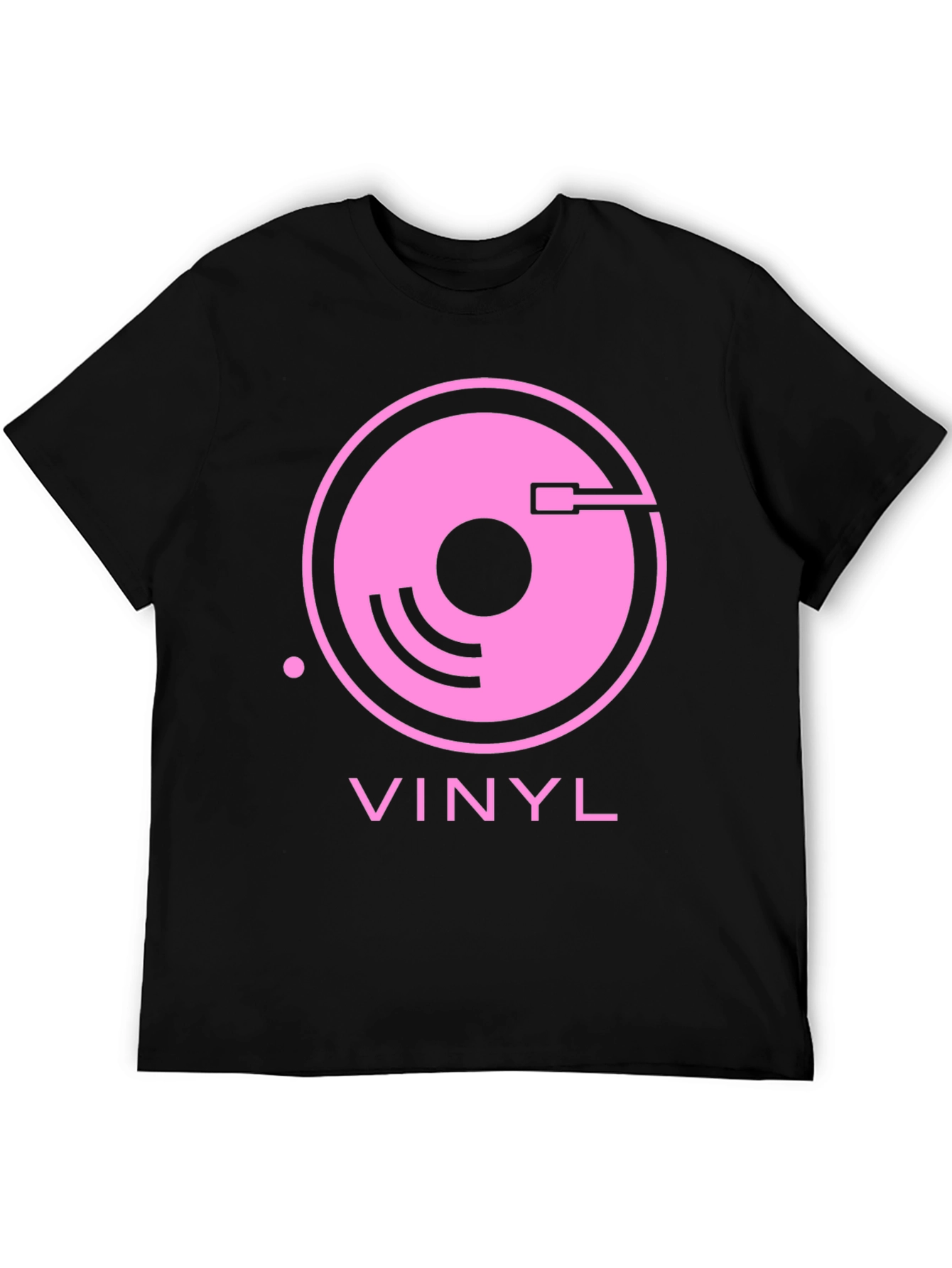 Black Vinyl Record Graphic Tee - Retro Music Lover Shirt view 5