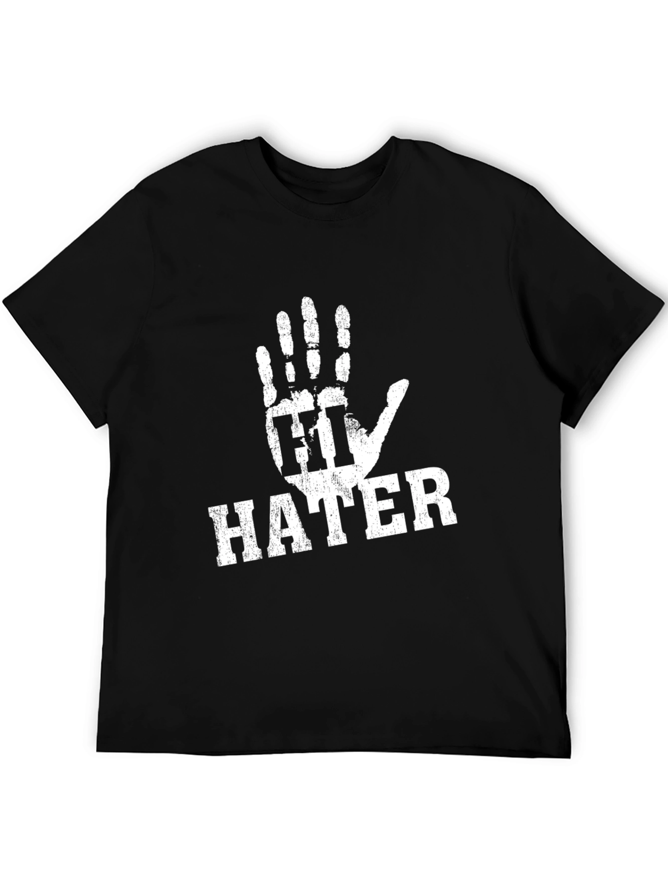 Black Hi Hater Graphic T-Shirt, Funny Novelty Tee view 5