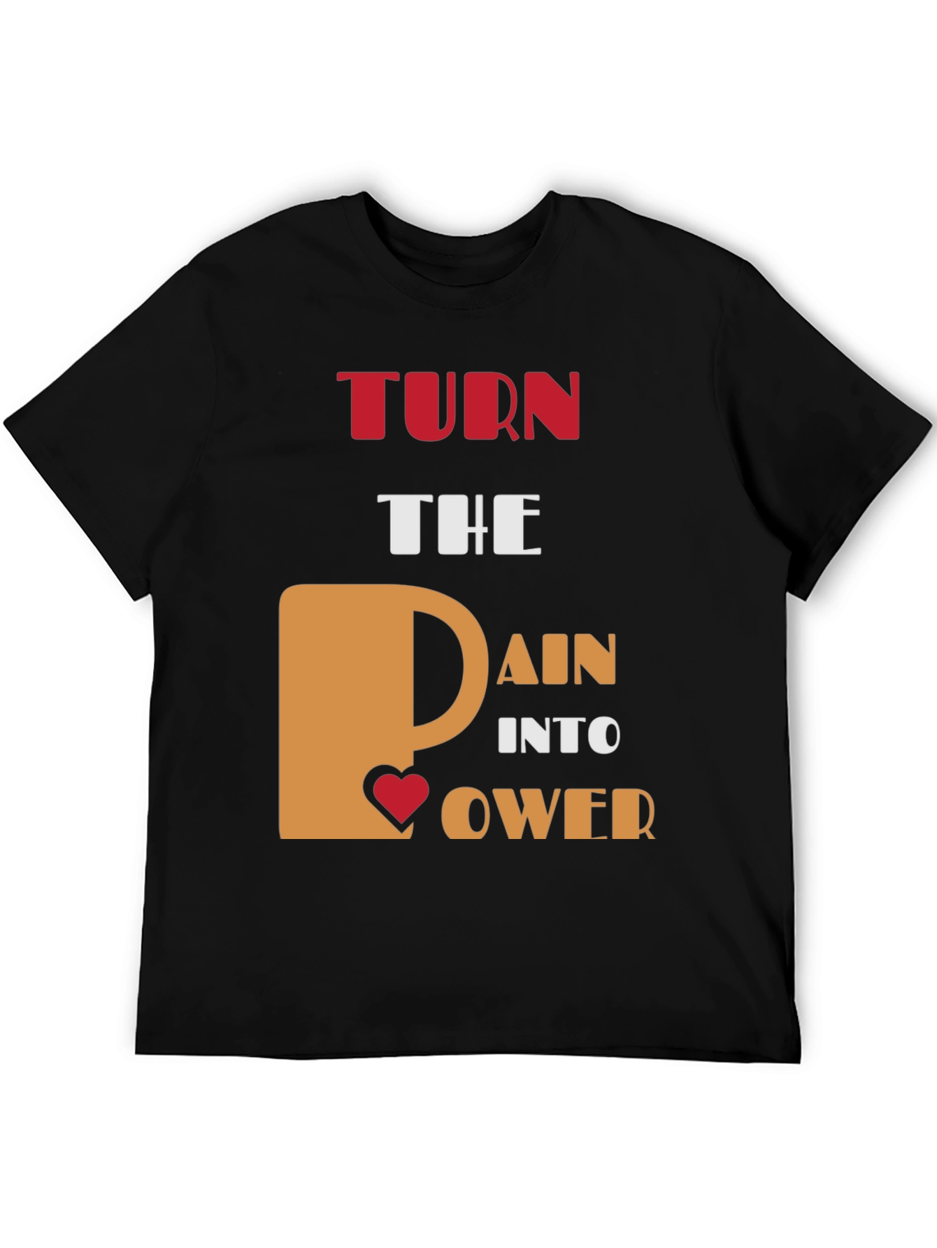 Black Turn Pain Into Power Graphic T-Shirt view 5