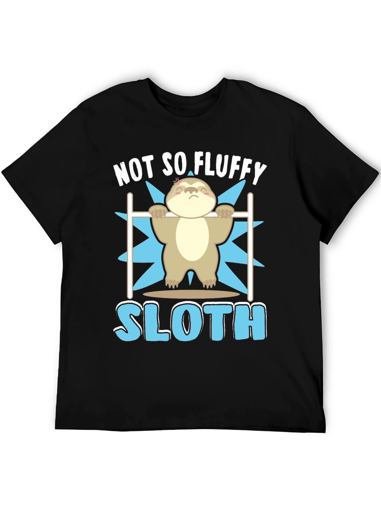 Black Not So Fluffy Sloth Gym T-Shirt view 5