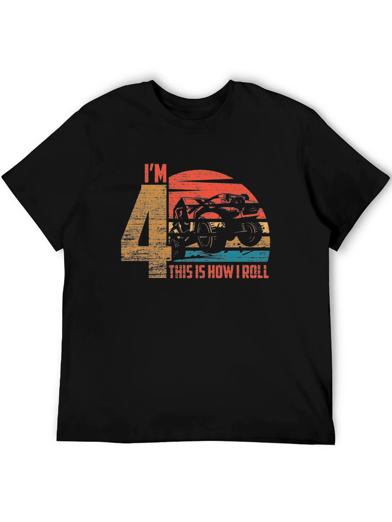 I'm 4 This Is How I Roll ATV Birthday T-Shirt - 5