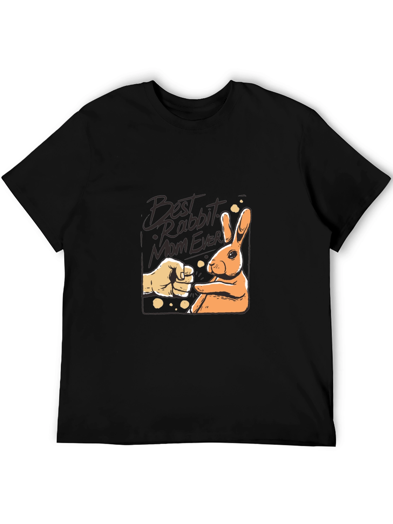 Black Best Rabbit Mom Ever T-Shirt view 5