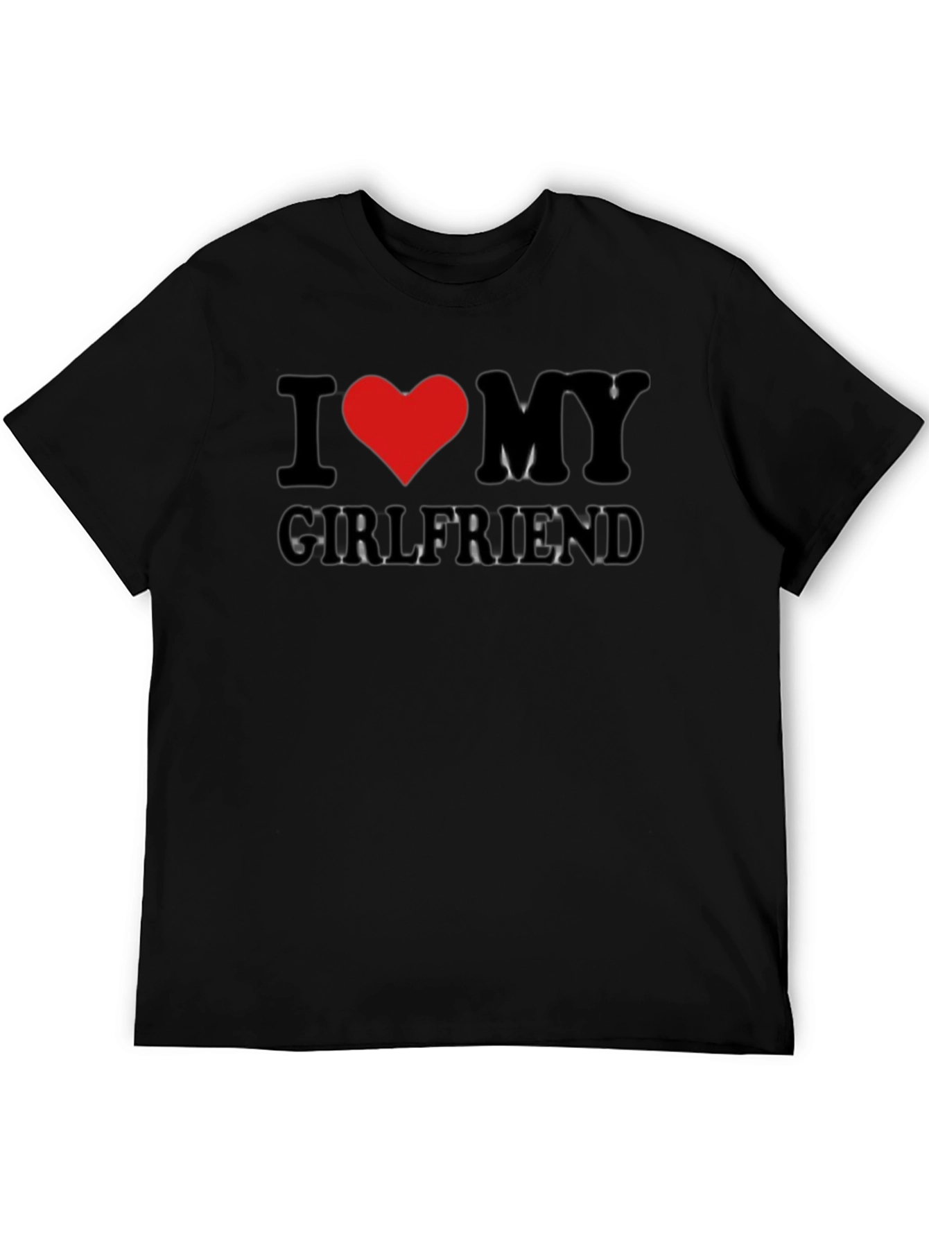 Black I Heart My Girlfriend T-Shirt - Black Crew Neck Tee view 5