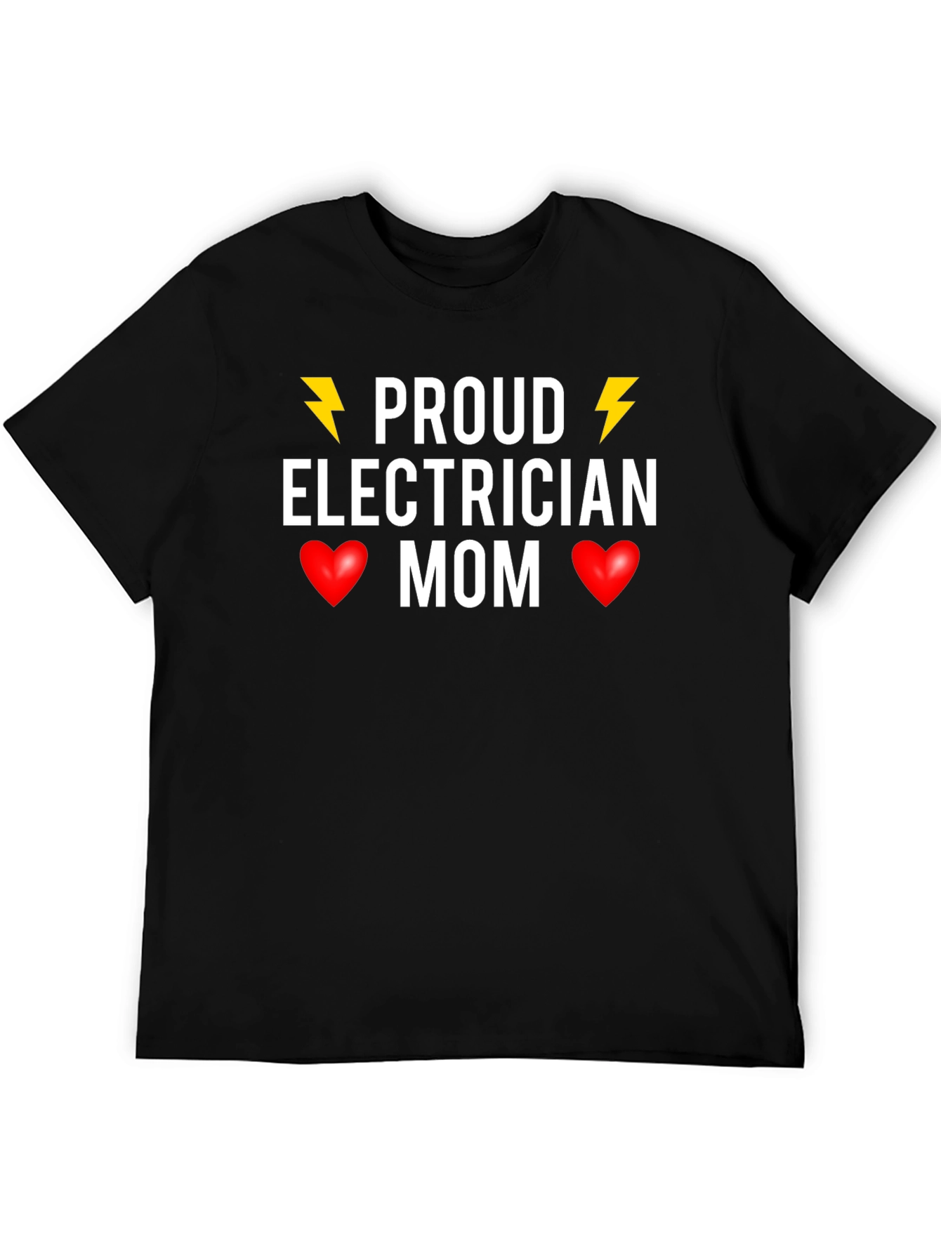 Black Proud Electrician Mom T-Shirt - Novelty Gift view 5