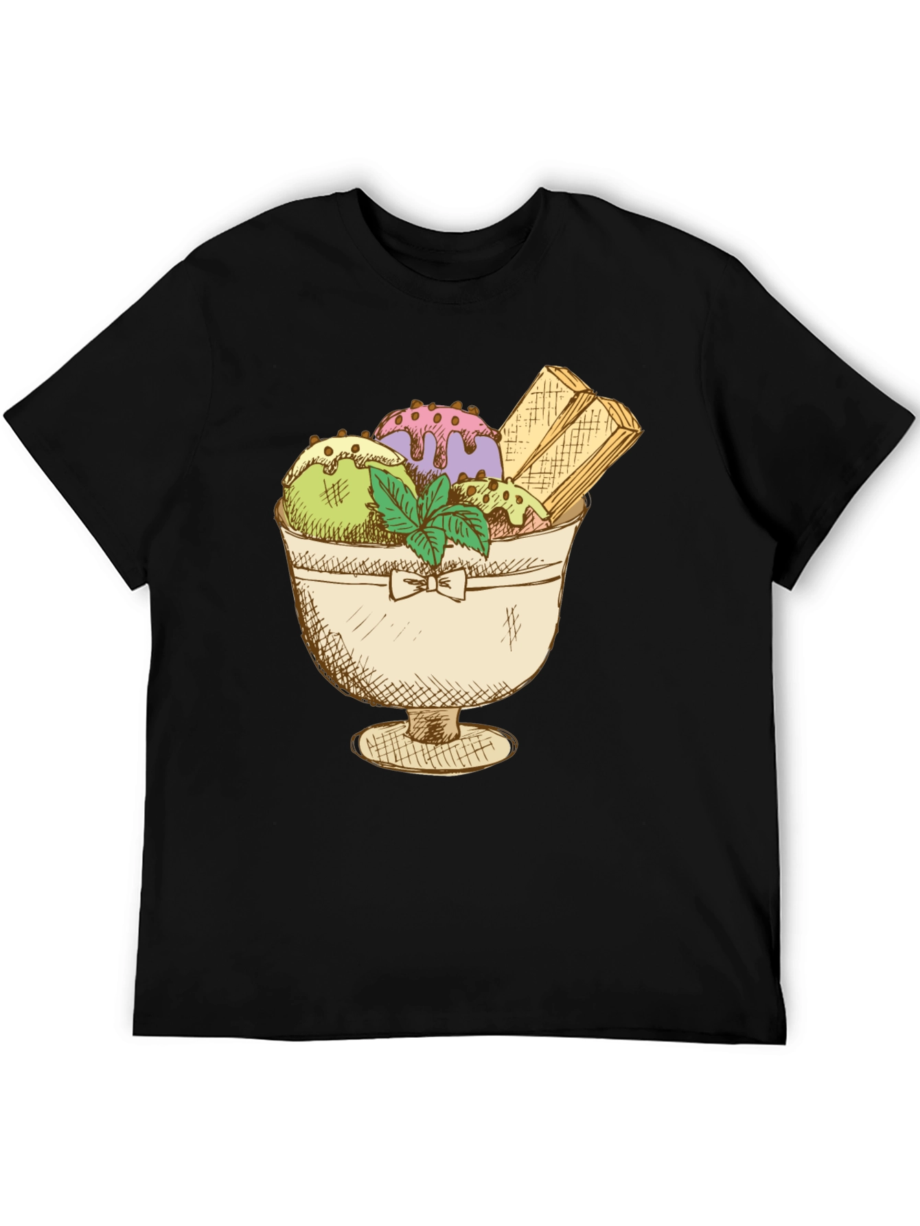 Black Ice Cream Sundae Graphic Tee view 5