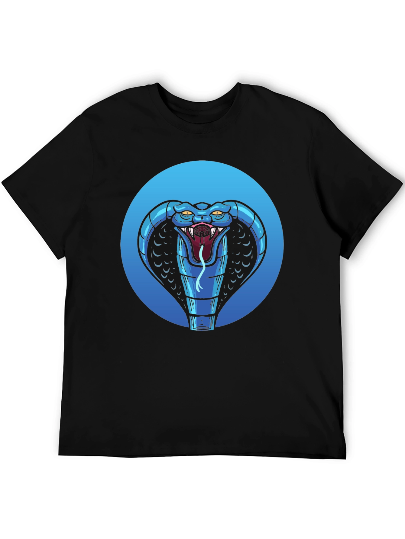 Black Blue Cobra Graphic Black T-Shirt view 5