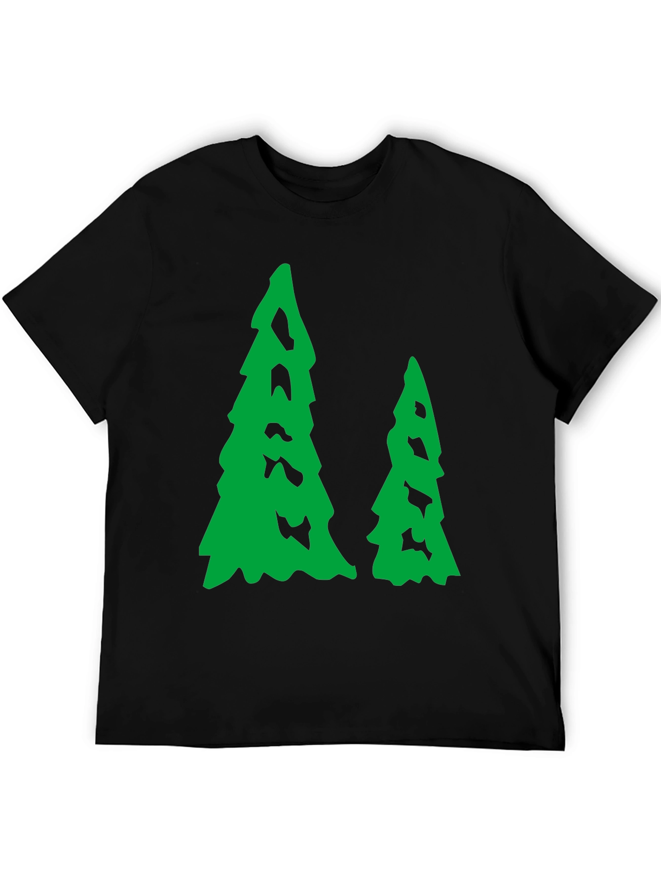 Black Evergreen Trees Black T-Shirt view 5