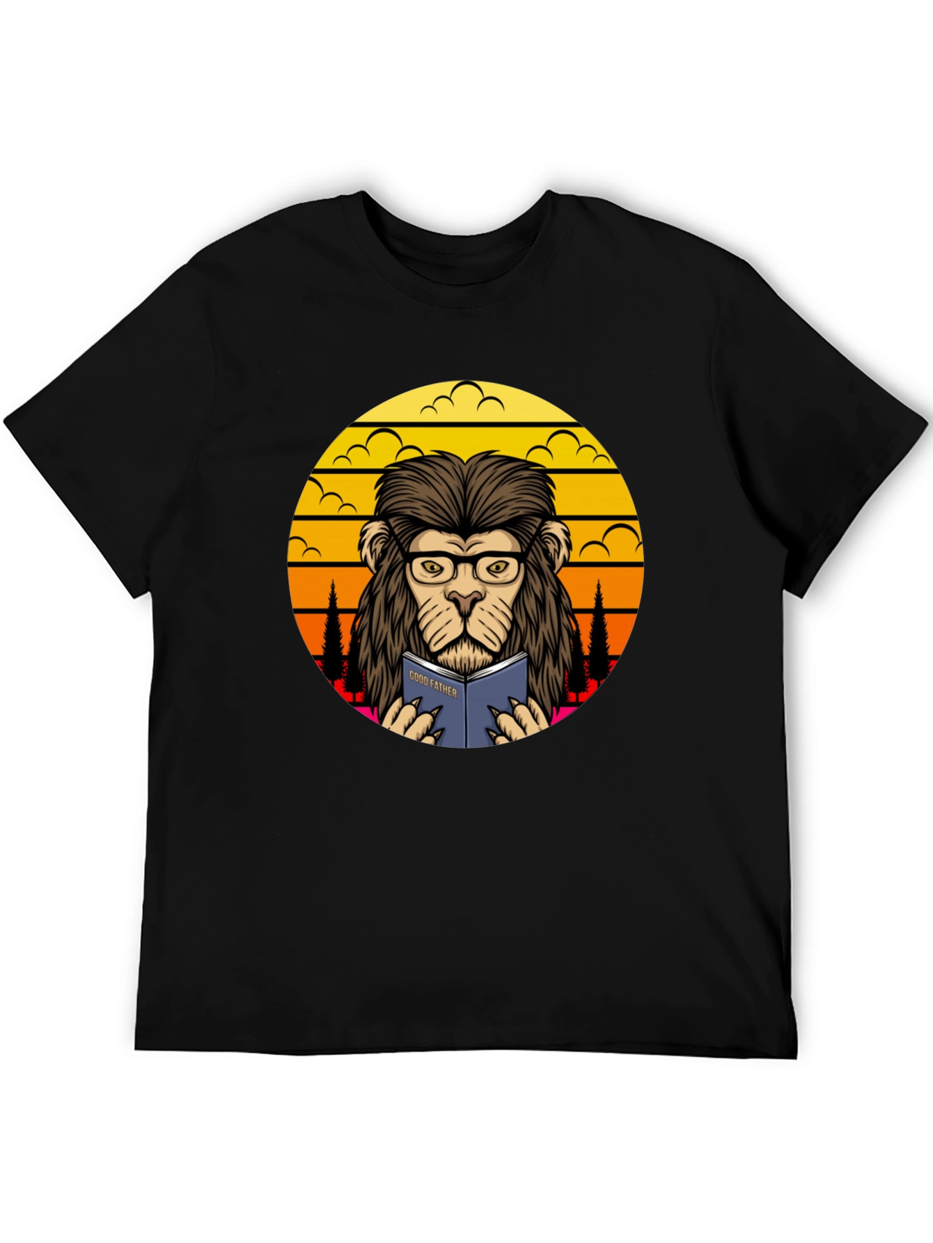 Black Lion Godfather Book T-Shirt view 5
