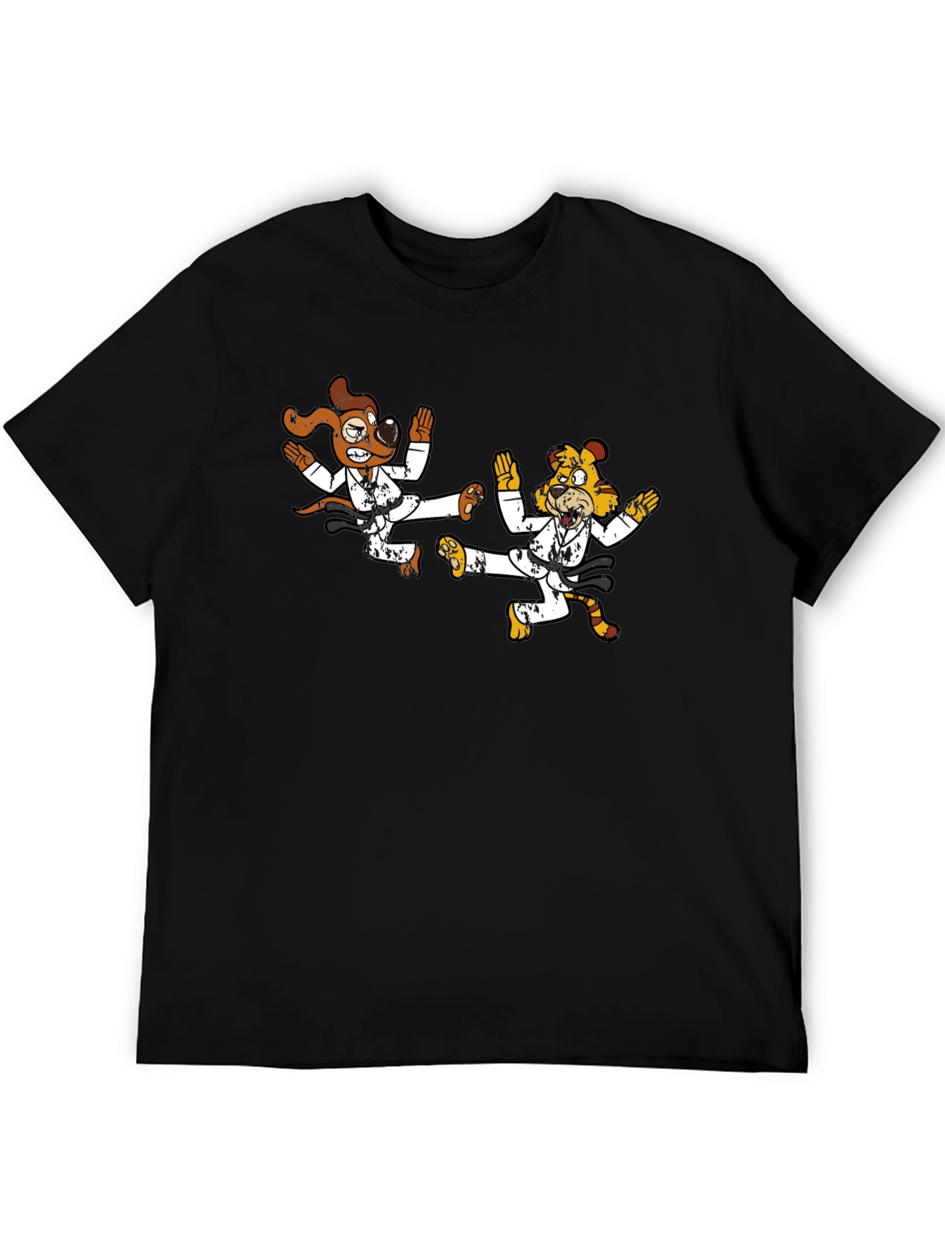 Black Karate Animals Black T-Shirt view 5