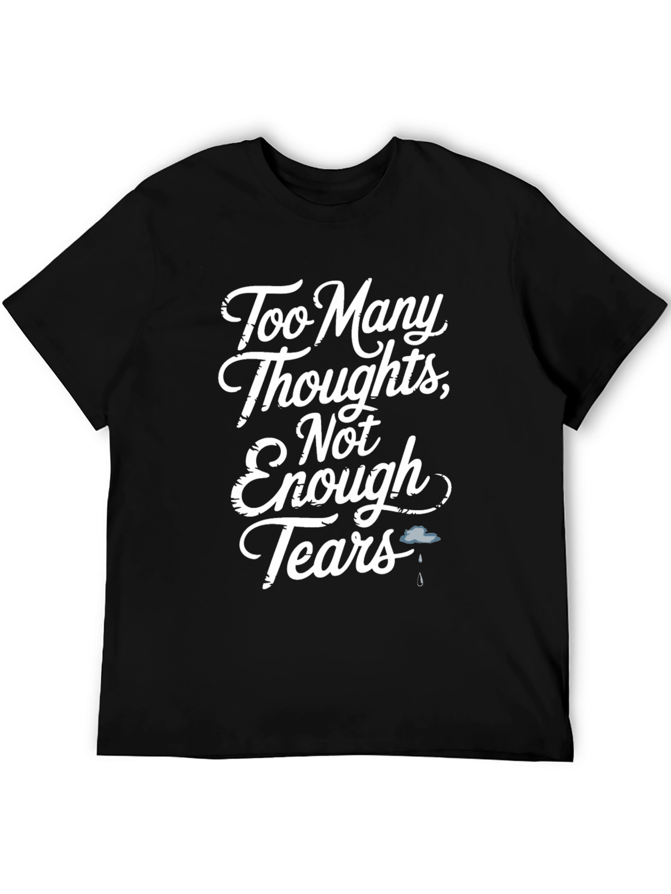 Black Too Many Thoughts Graphic T-Shirt view 5