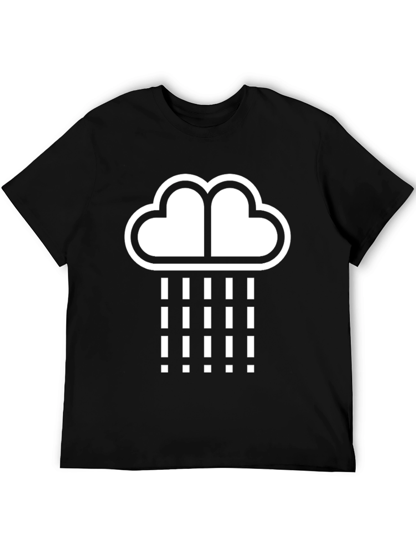 Black Rainy Day Cloud Graphic Tee - Black Cotton view 5