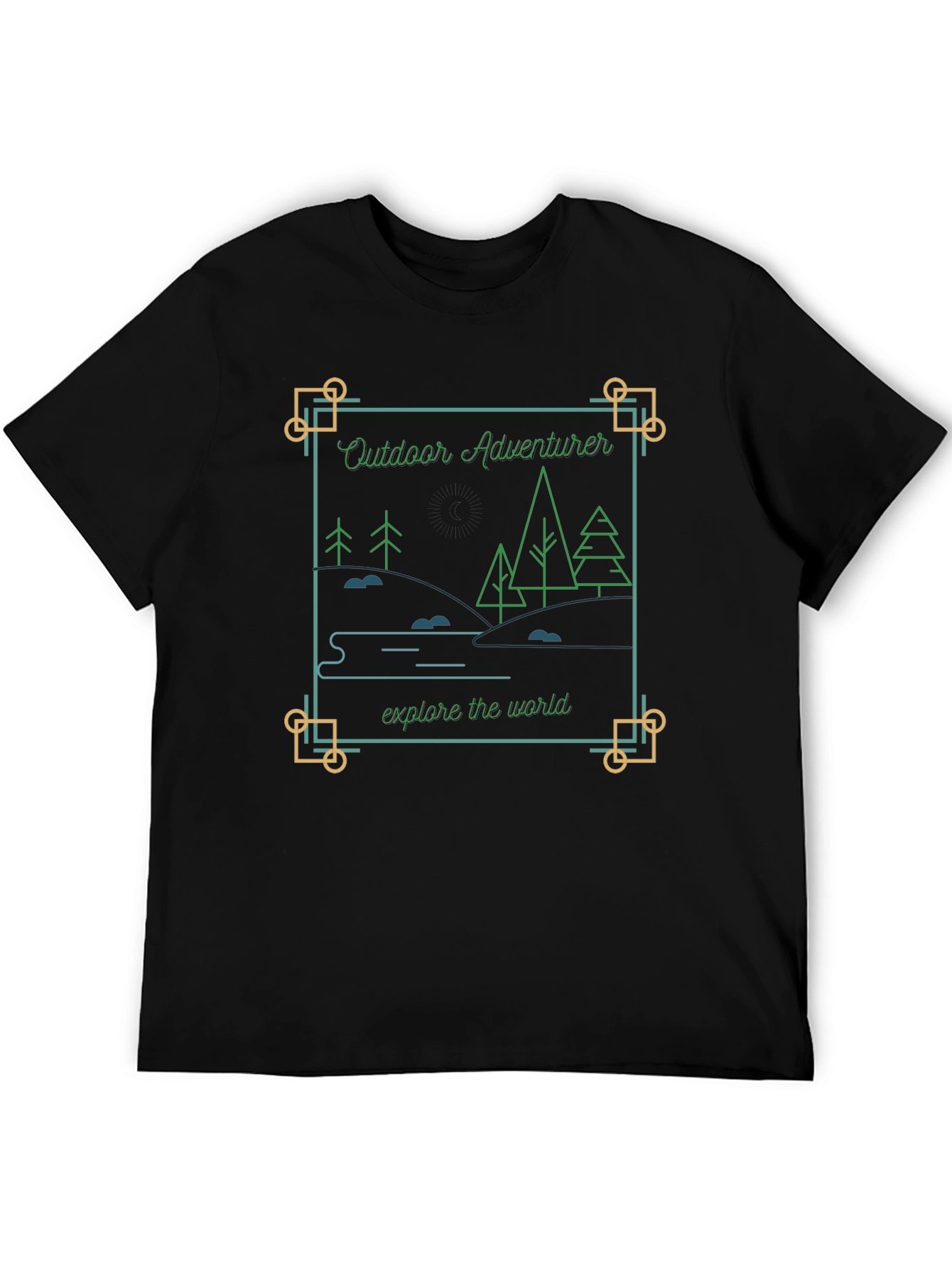 Black Outdoor Adventurer Graphic Tee - Explore The World view 5
