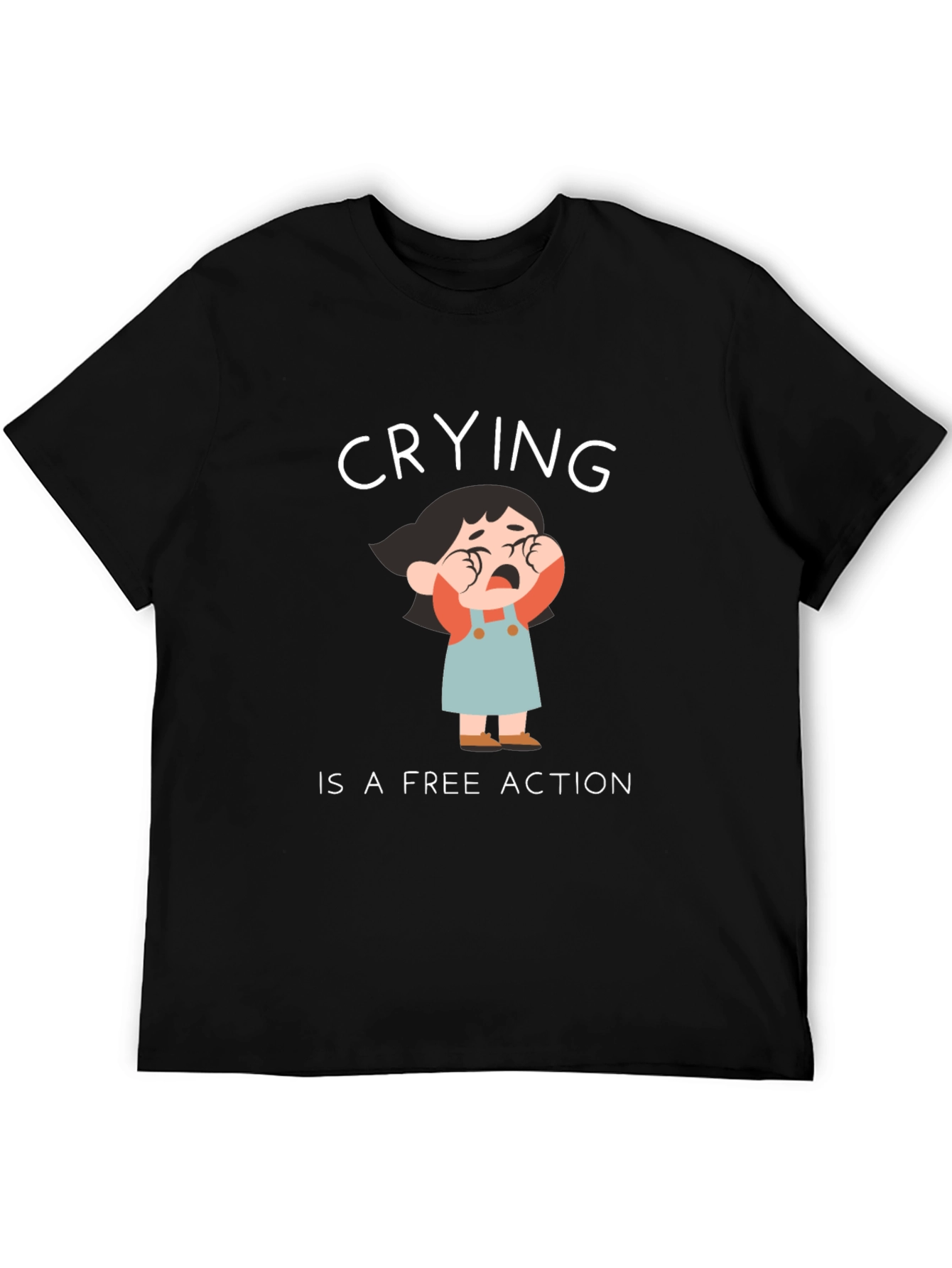 Black Crying is a Free Action Black T-Shirt view 5