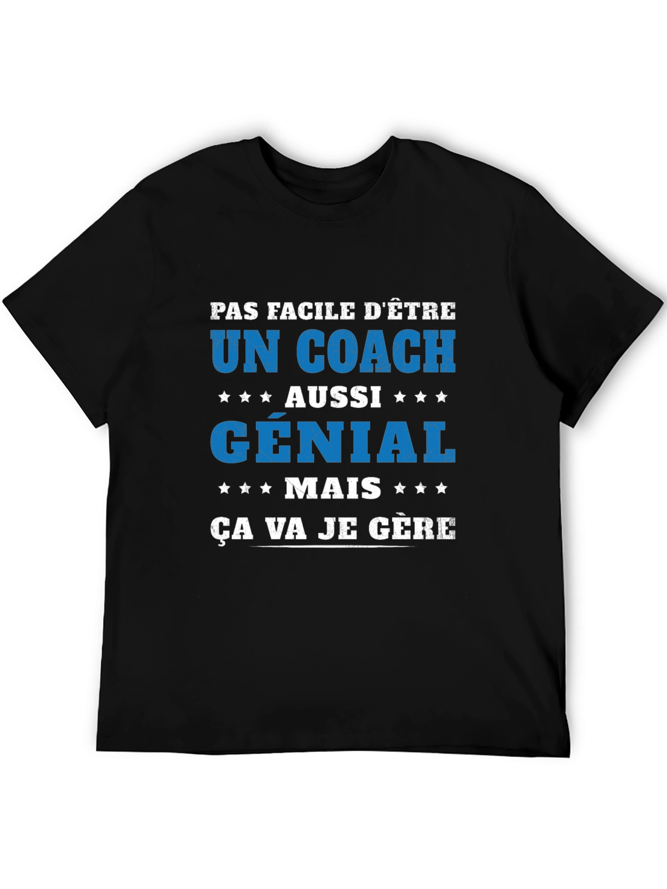 Black Funny Coach T-Shirt - Pas Facile D'Être view 5