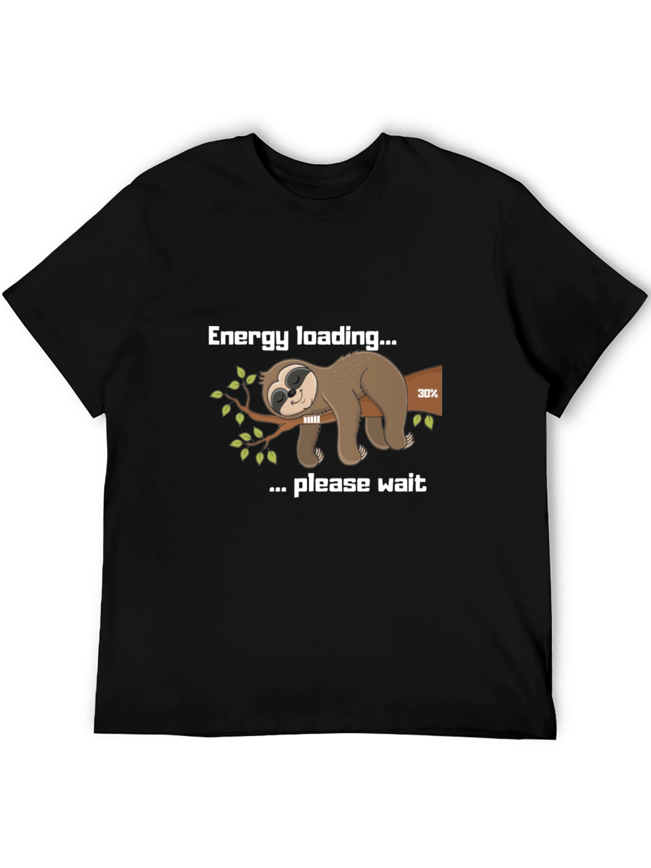 Black Energy Loading Sloth Graphic Tee view 5