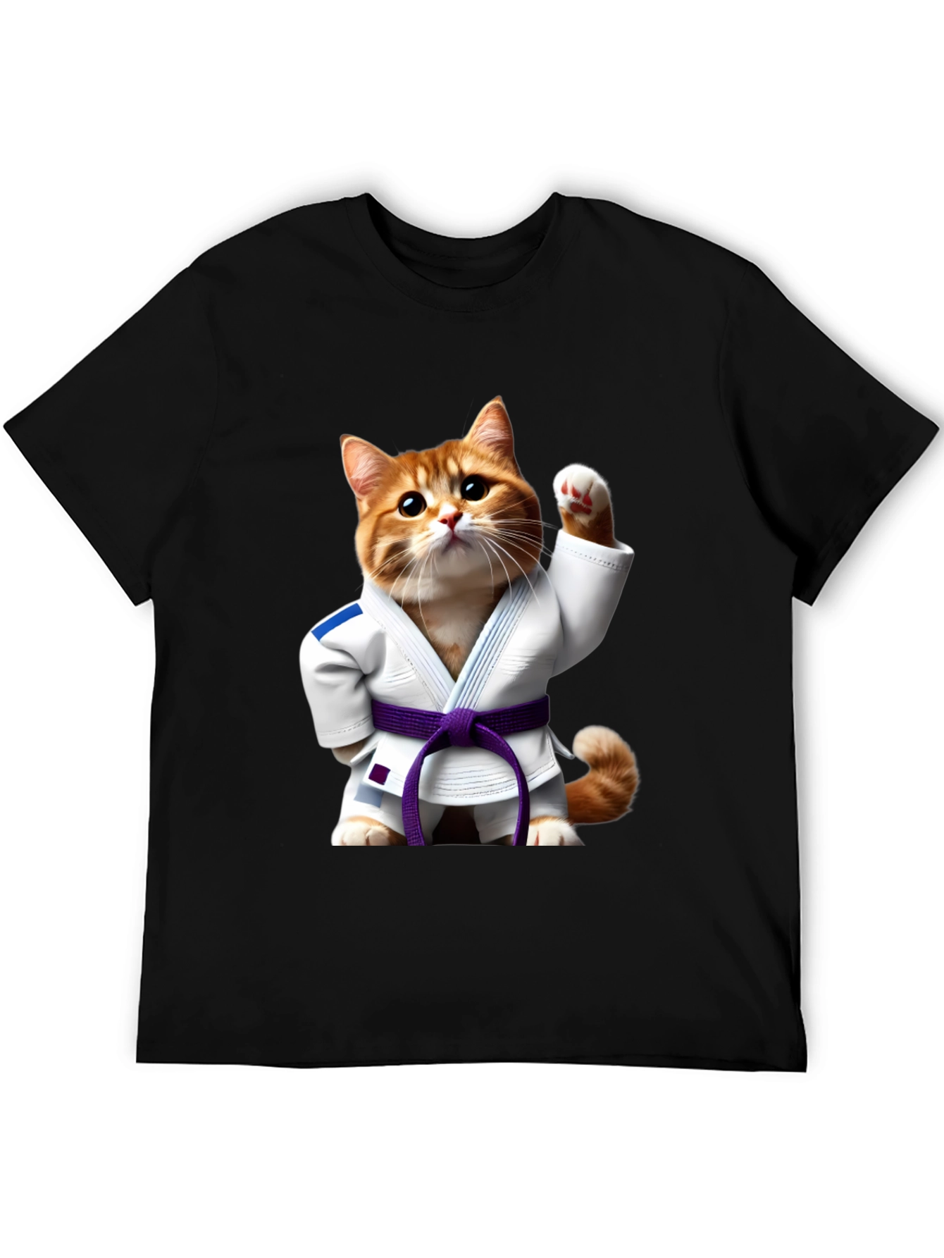 Black Jiu-Jitsu Cat T-Shirt - Martial Arts Kitten Tee view 5