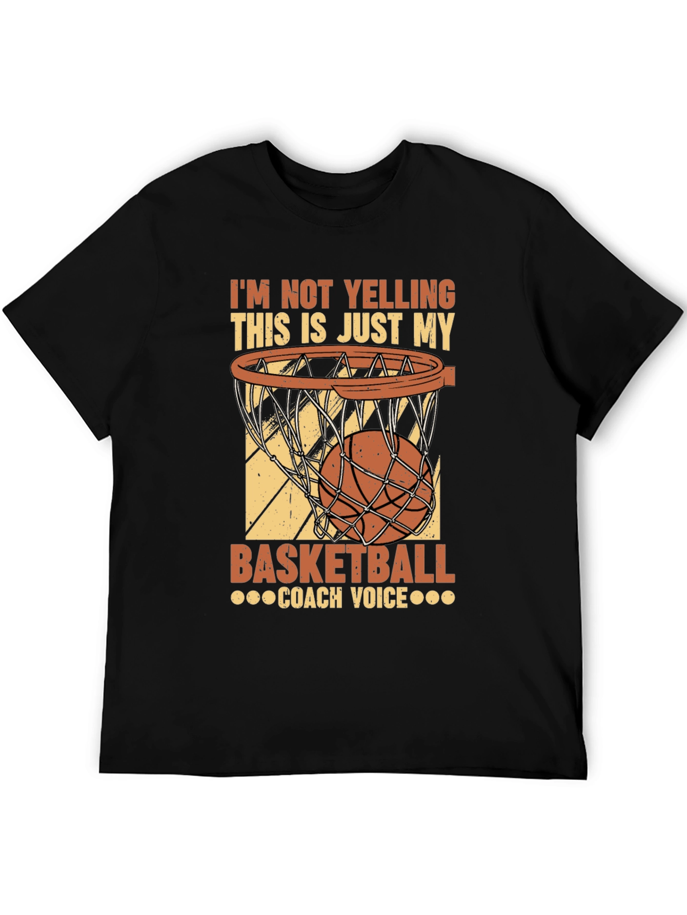 Black Basketball Coach Voice T-Shirt view 5
