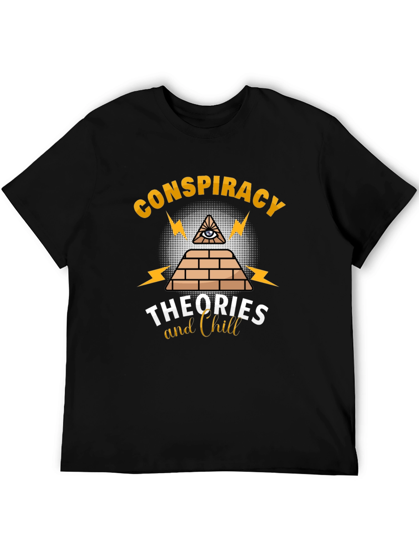 Black Conspiracy Theories & Chill Graphic T-Shirt view 5