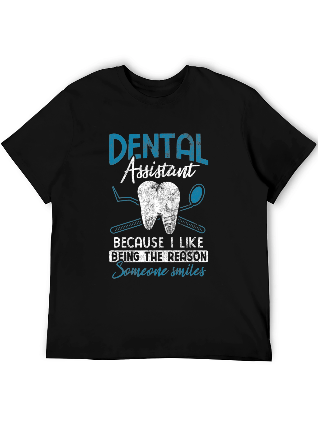 Black Dental Assistant Smile T-Shirt view 5
