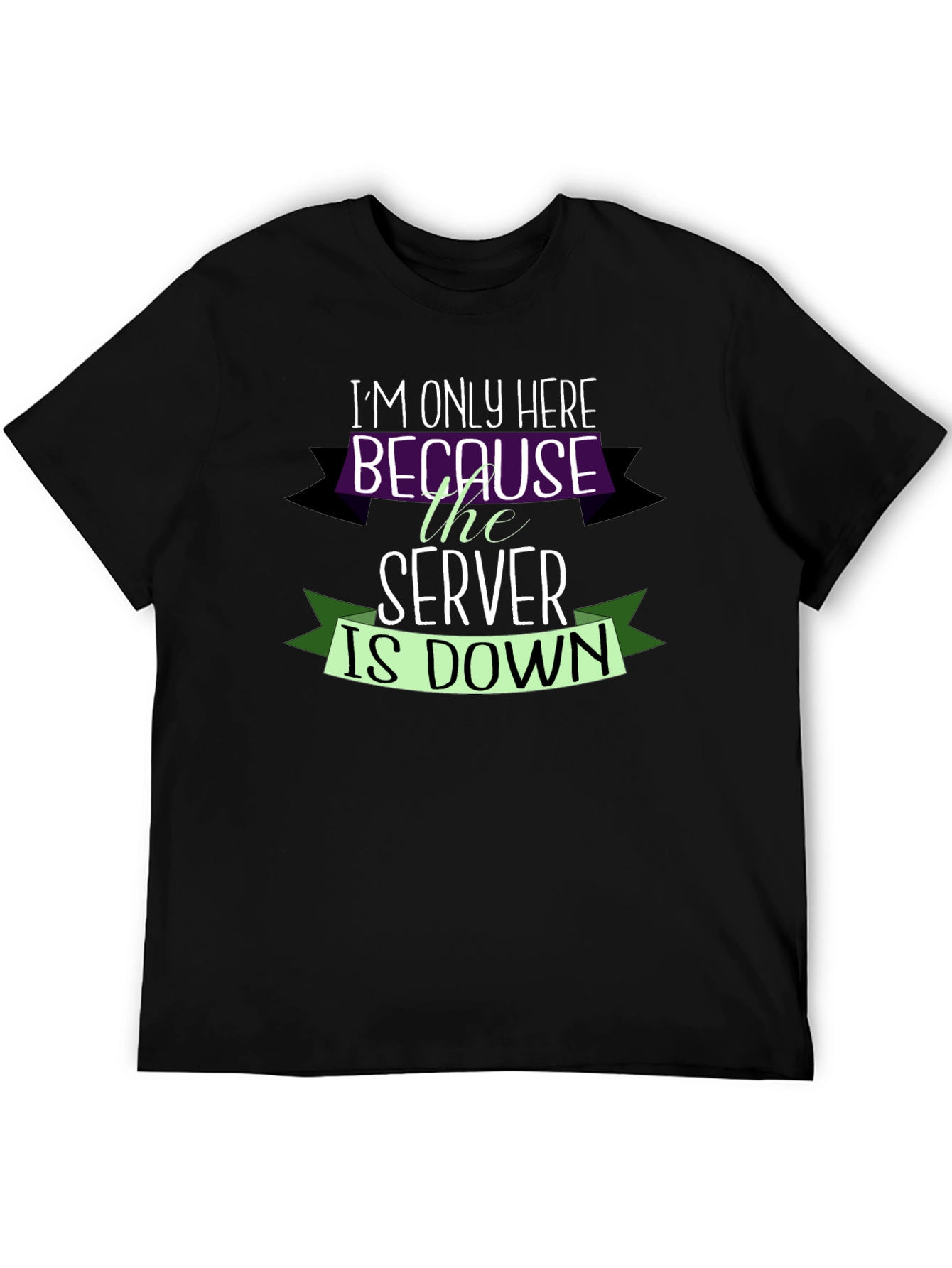 Black Server Down Funny IT T-Shirt view 5
