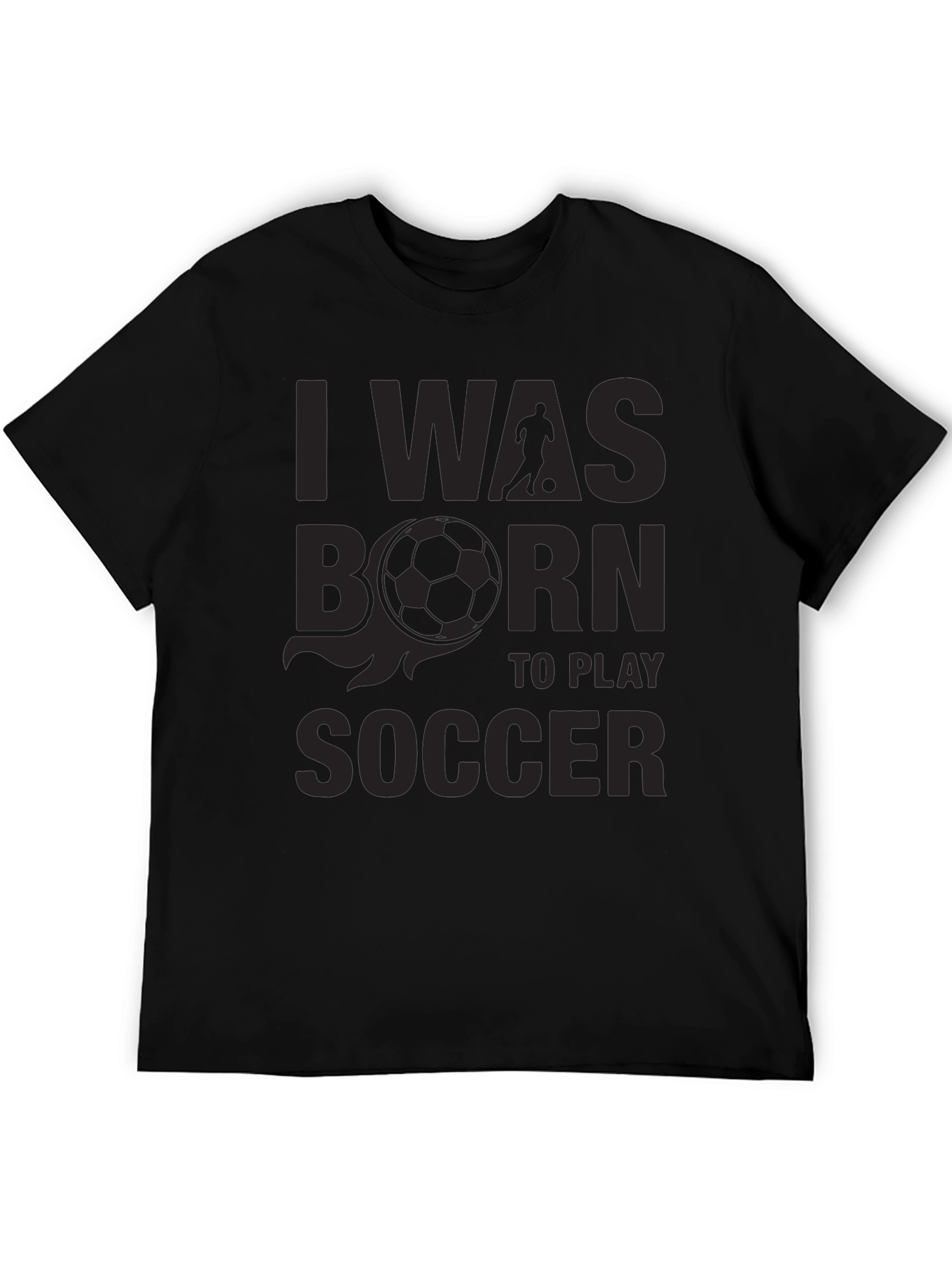 Black Soccer Player T-Shirt - Born To Play view 5