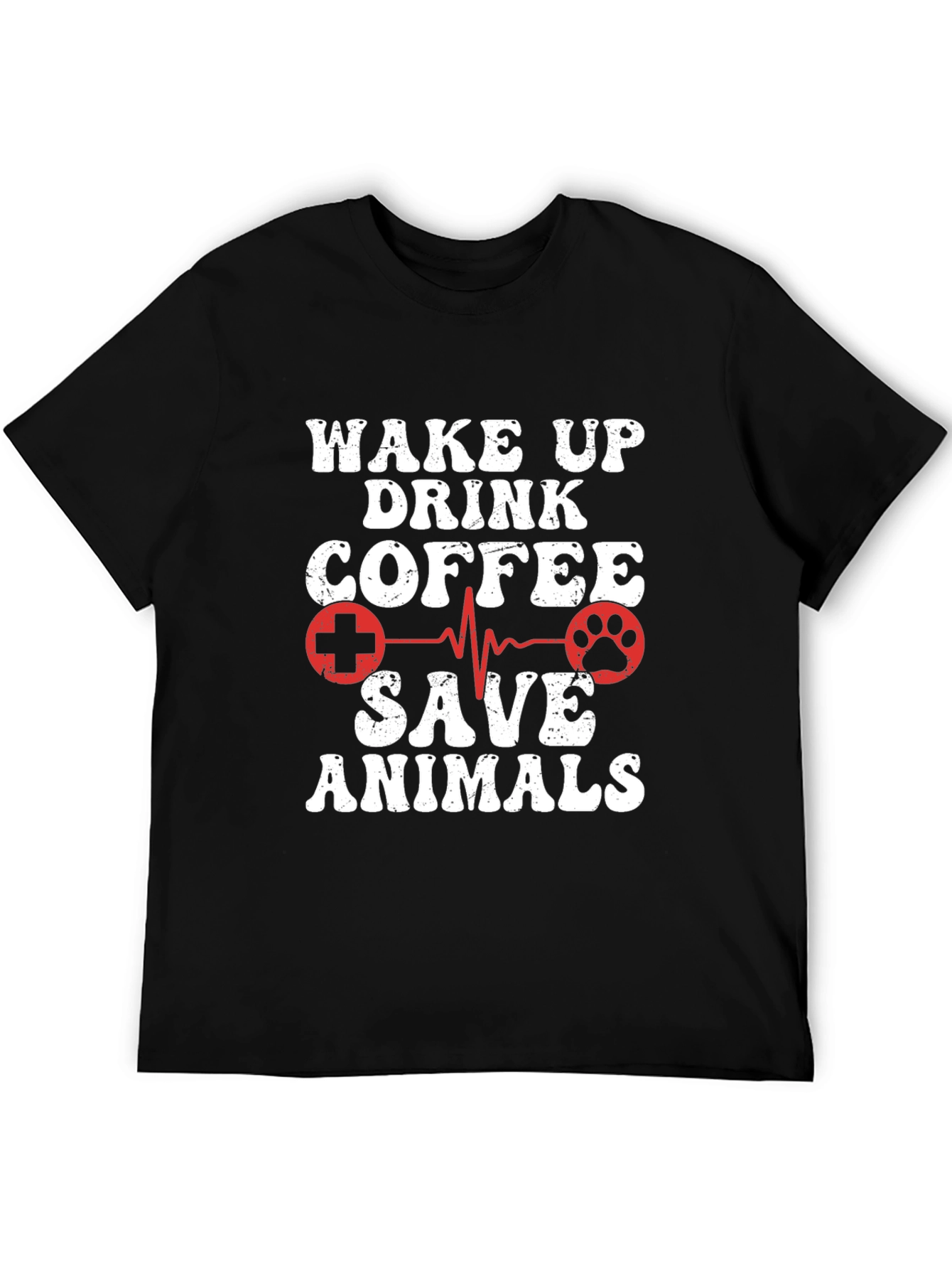 Wake Up Drink Coffee Save Animals Graphic Tee - 5