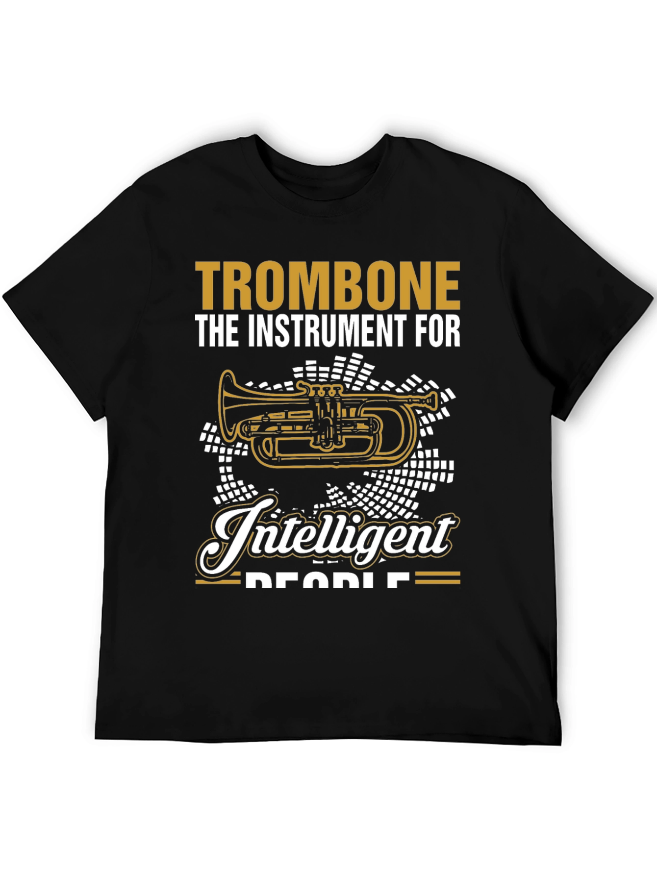 Black Trombone for Intelligent People T-Shirt view 5