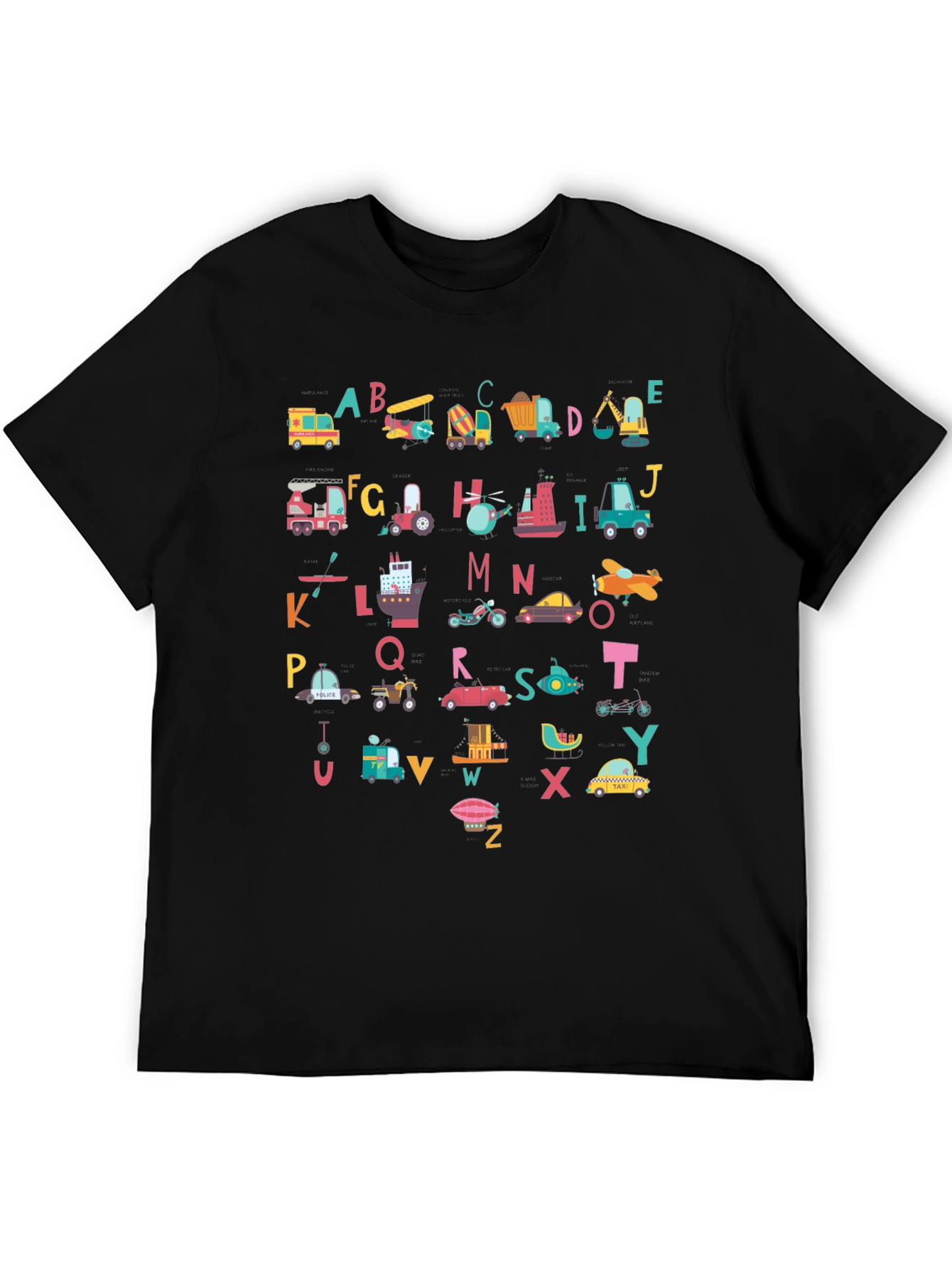Alphabet Vehicles T-Shirt - Fun Kids Design - 5