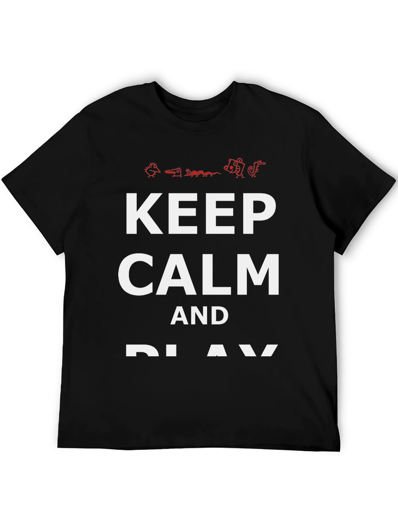 Black Keep Calm and Play T-Shirt - Black Cotton Tee view 5