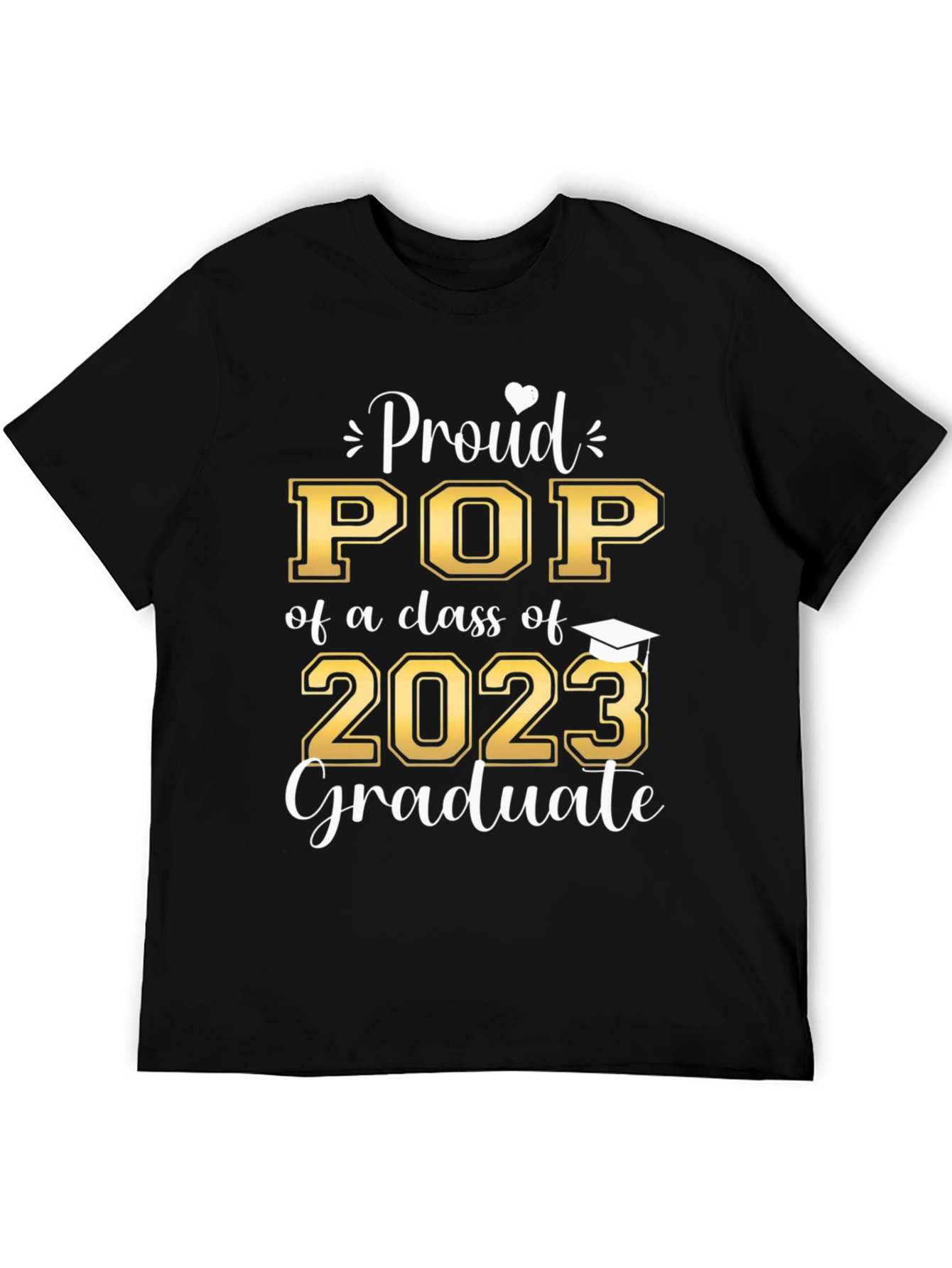 Black Proud Pop of a Class of 2023 Graduate T-Shirt view 5