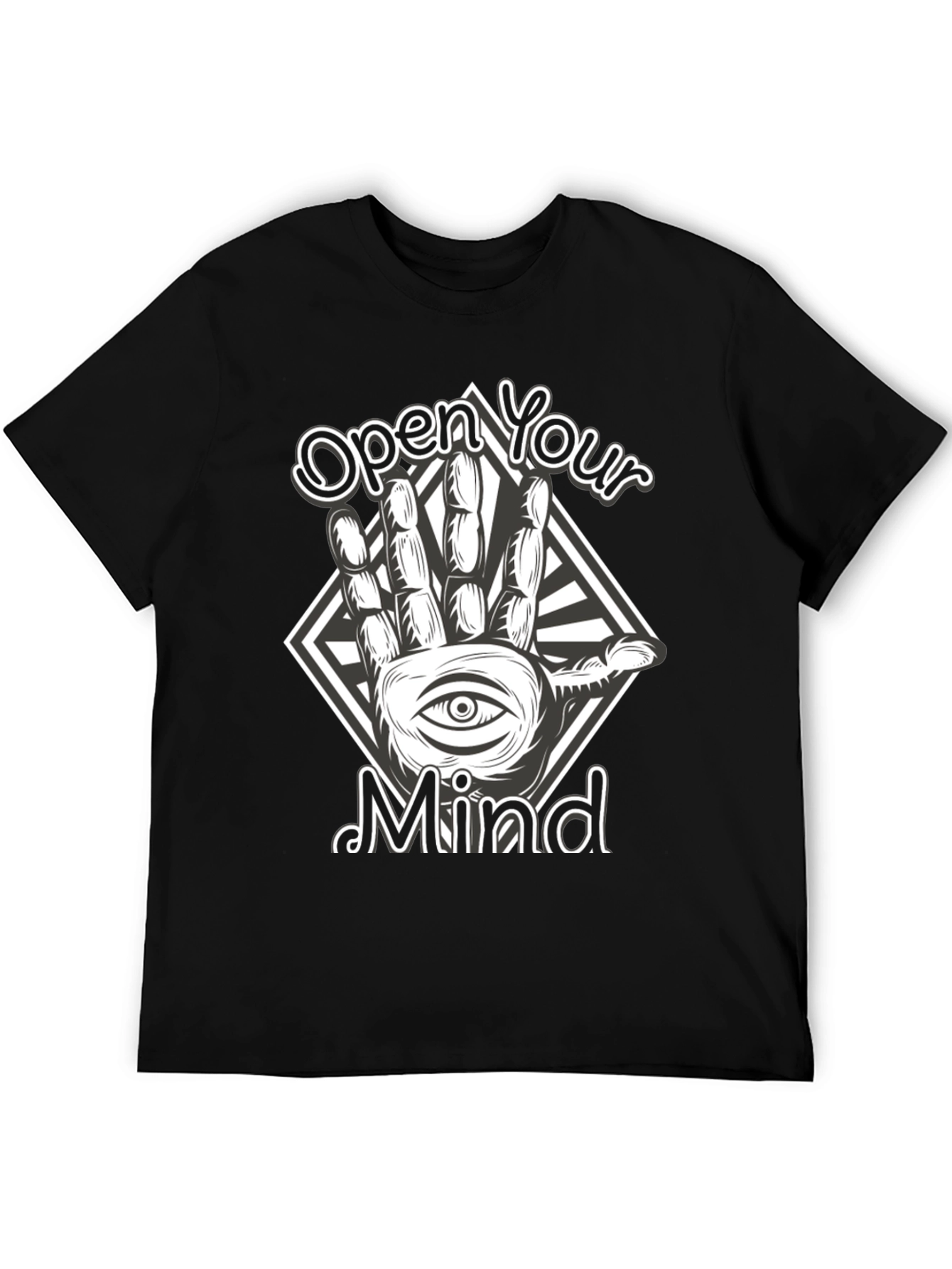 Black Open Your Mind Graphic Tee - Black T-Shirt view 5