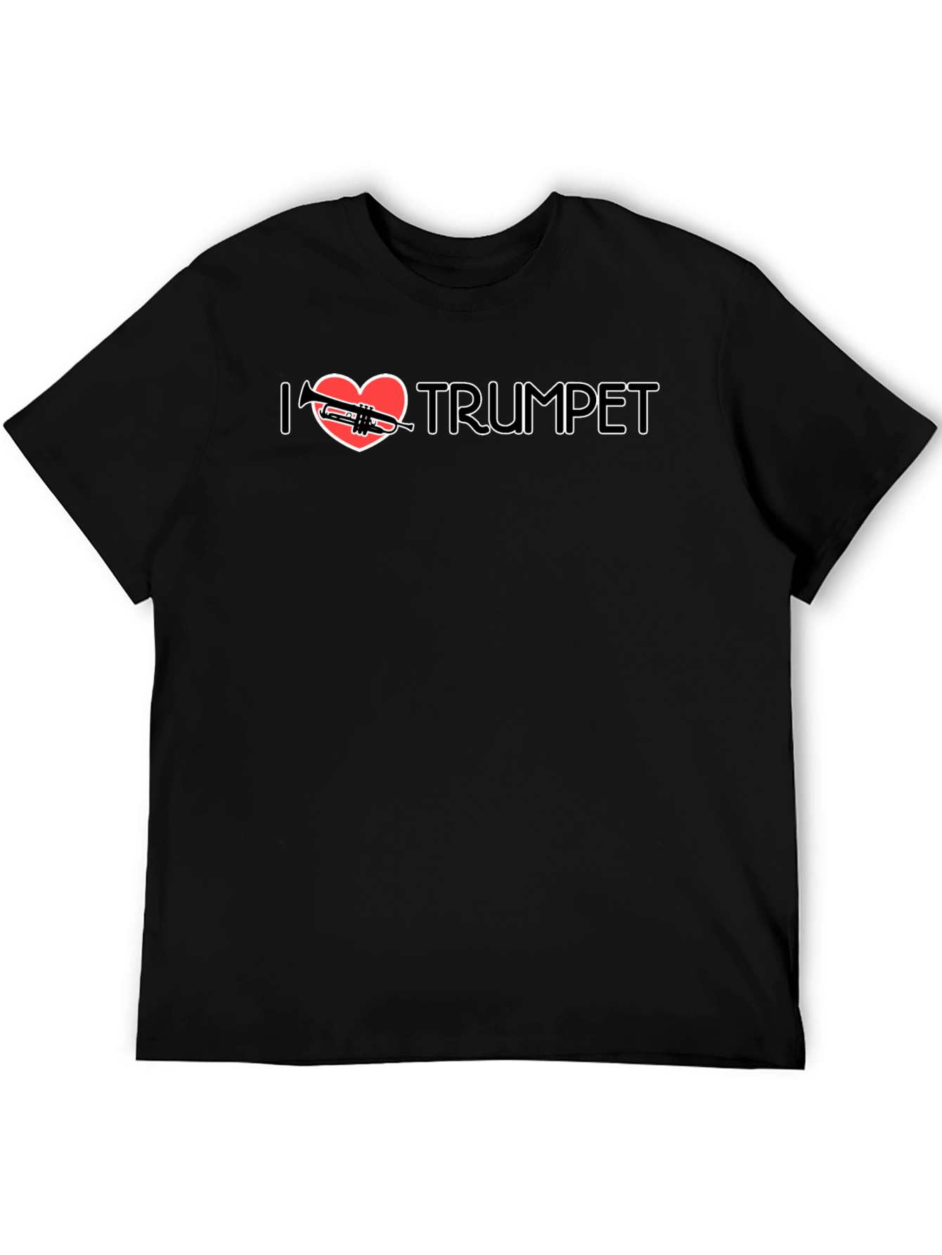 Black I Heart Trumpet Graphic T-Shirt - Musician Tee view 5