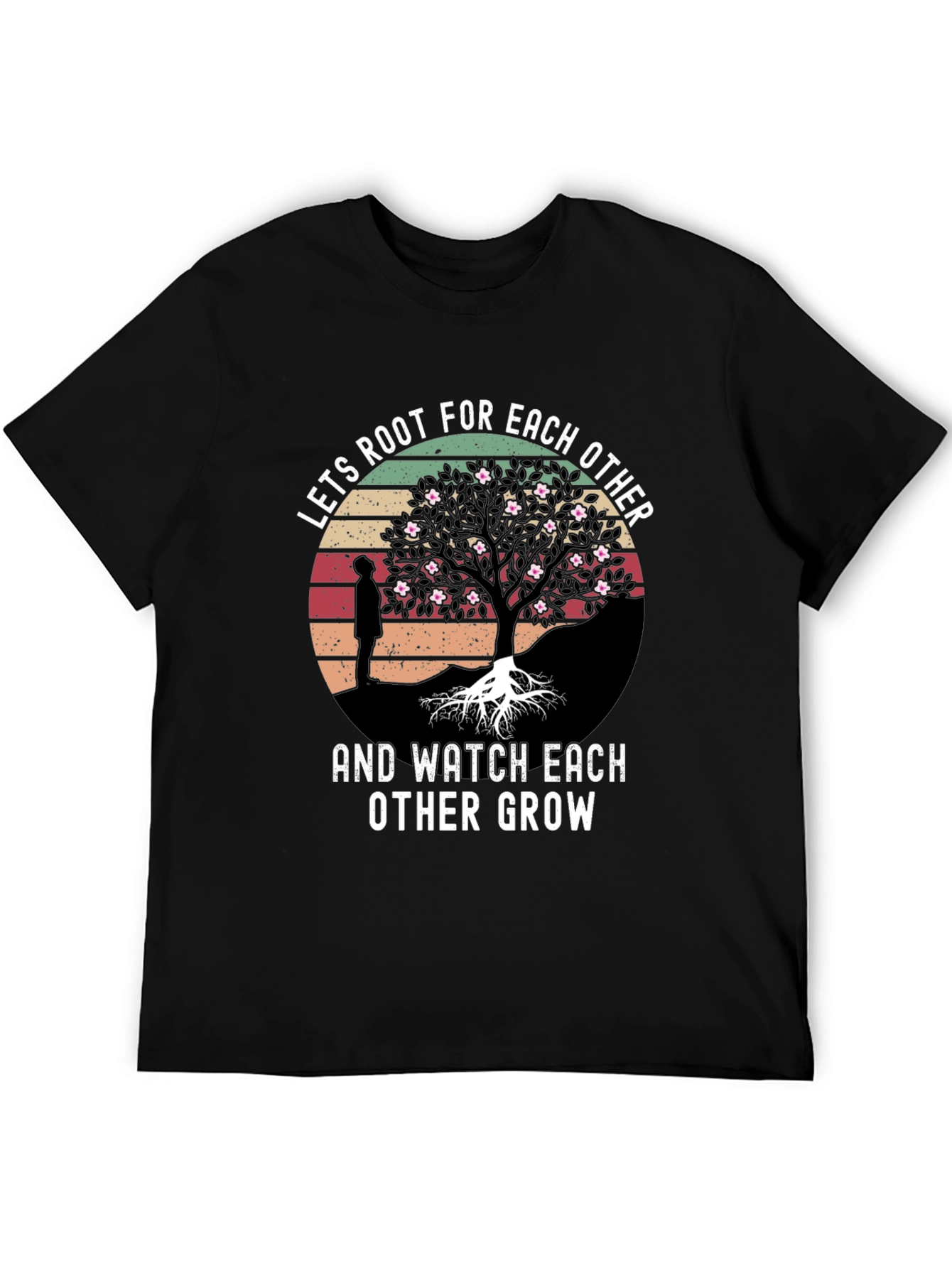 Black Lets Root For Each Other Graphic Tee view 5